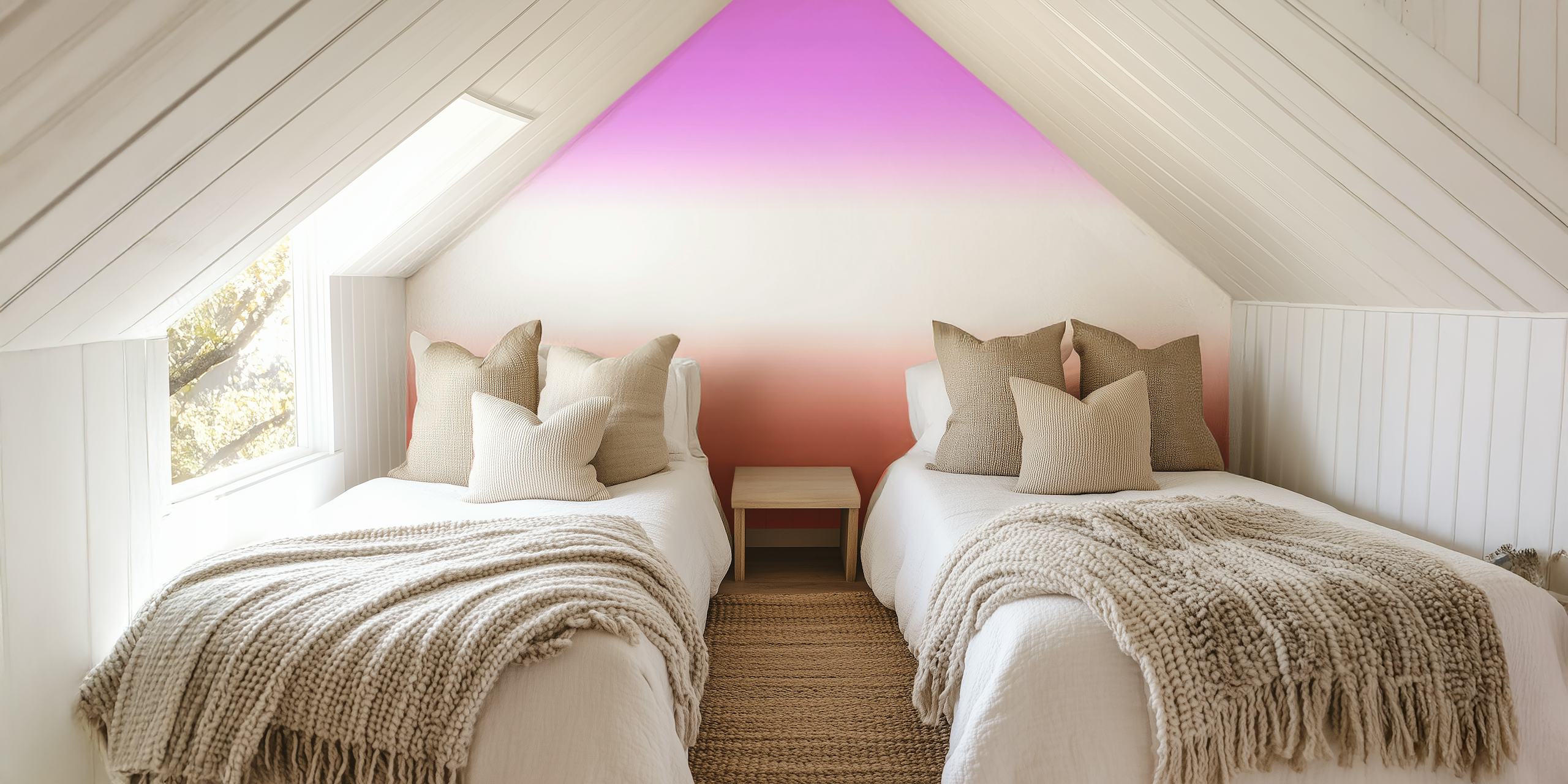 Bright Lilac to Fuzzy Wuzzy Gradient Veggmaleri