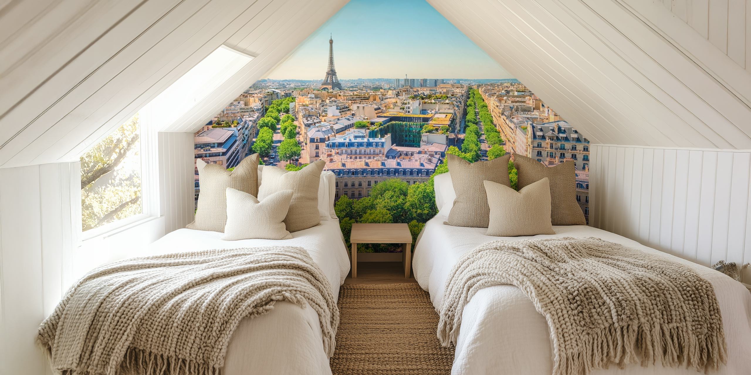 Paris in summer wallpaper in a room