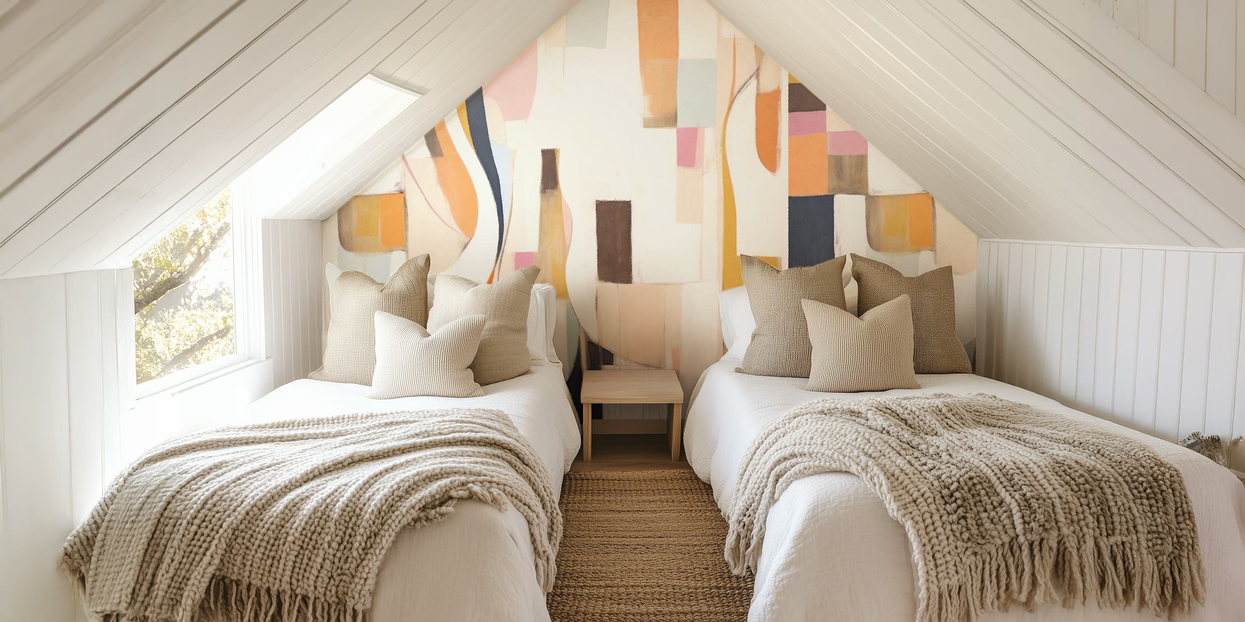 Pastel abstract dream wallpaper in a room