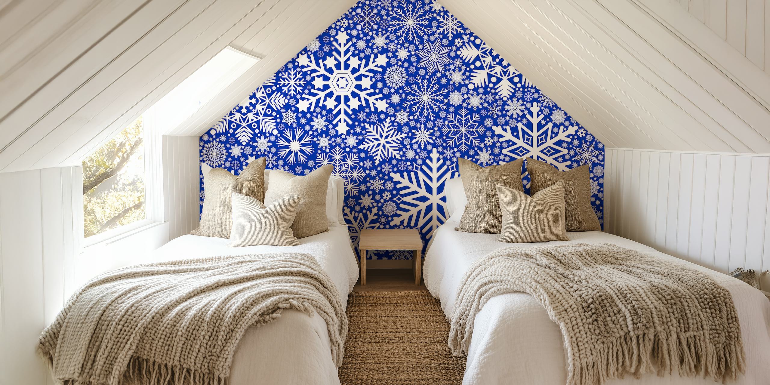 Snowflakes Background 6 mönster tapet i ett rum