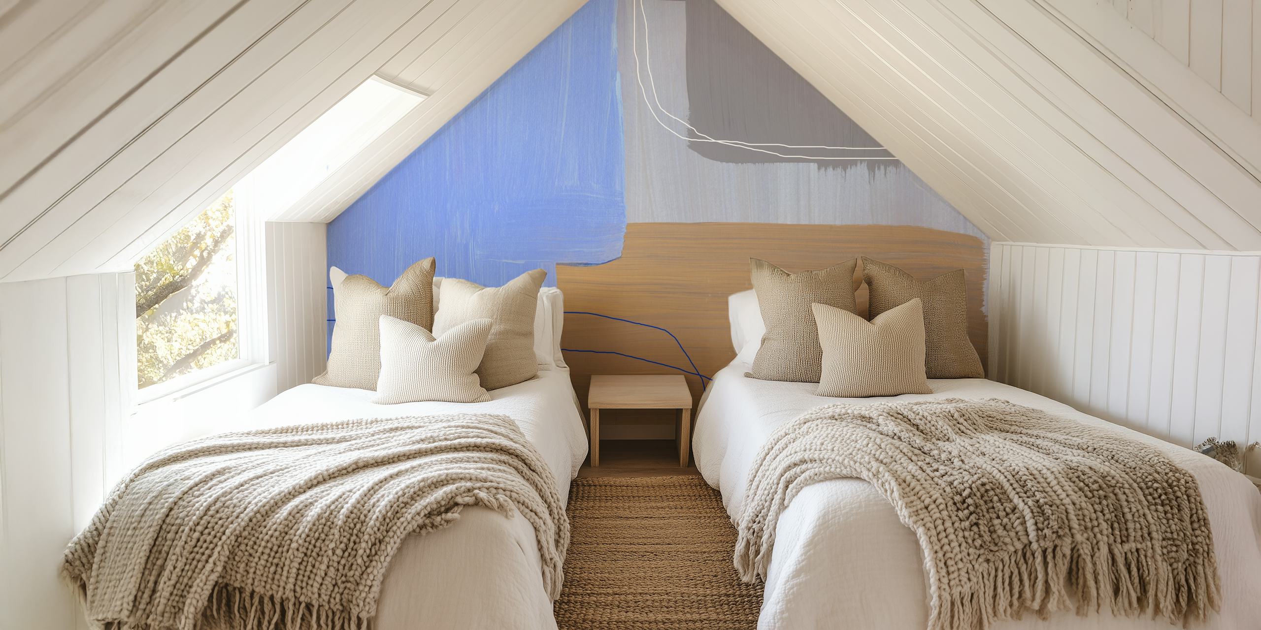 Colorful abstract wallpaper in a room