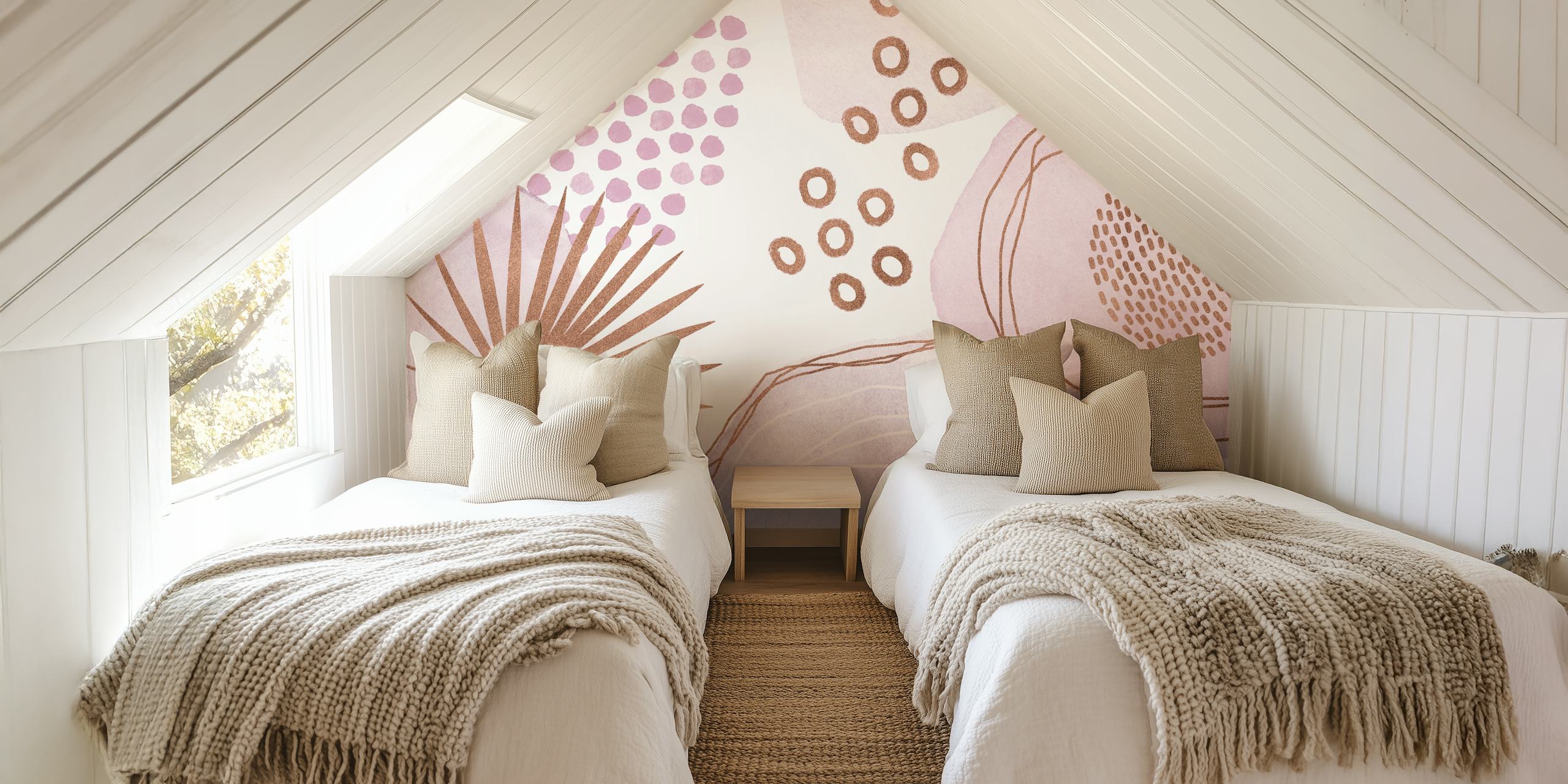 Ταπετσαρία Pastel Boho Tropical Mood σε ένα δωμάτιο