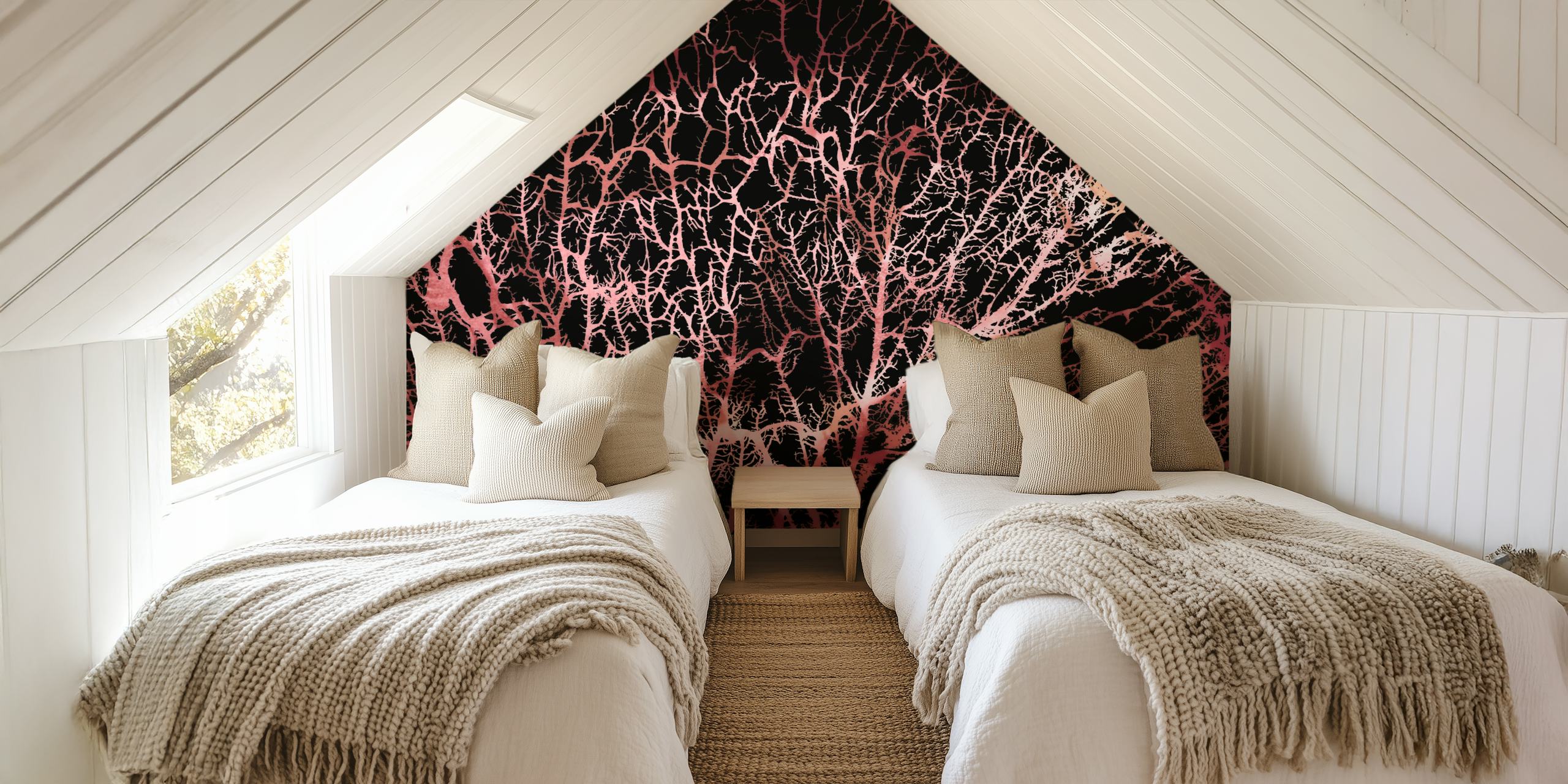 Mystic Neon Earthy Japan Forest Ταπετσαρία σε ένα δωμάτιο