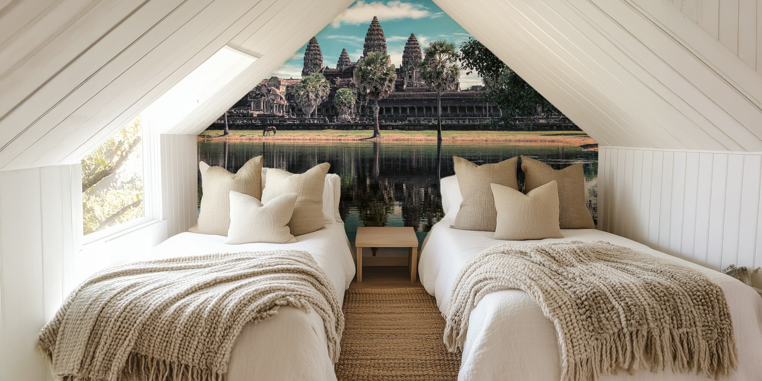 Tapeta Angkor Wat wyświetlona w pokoju