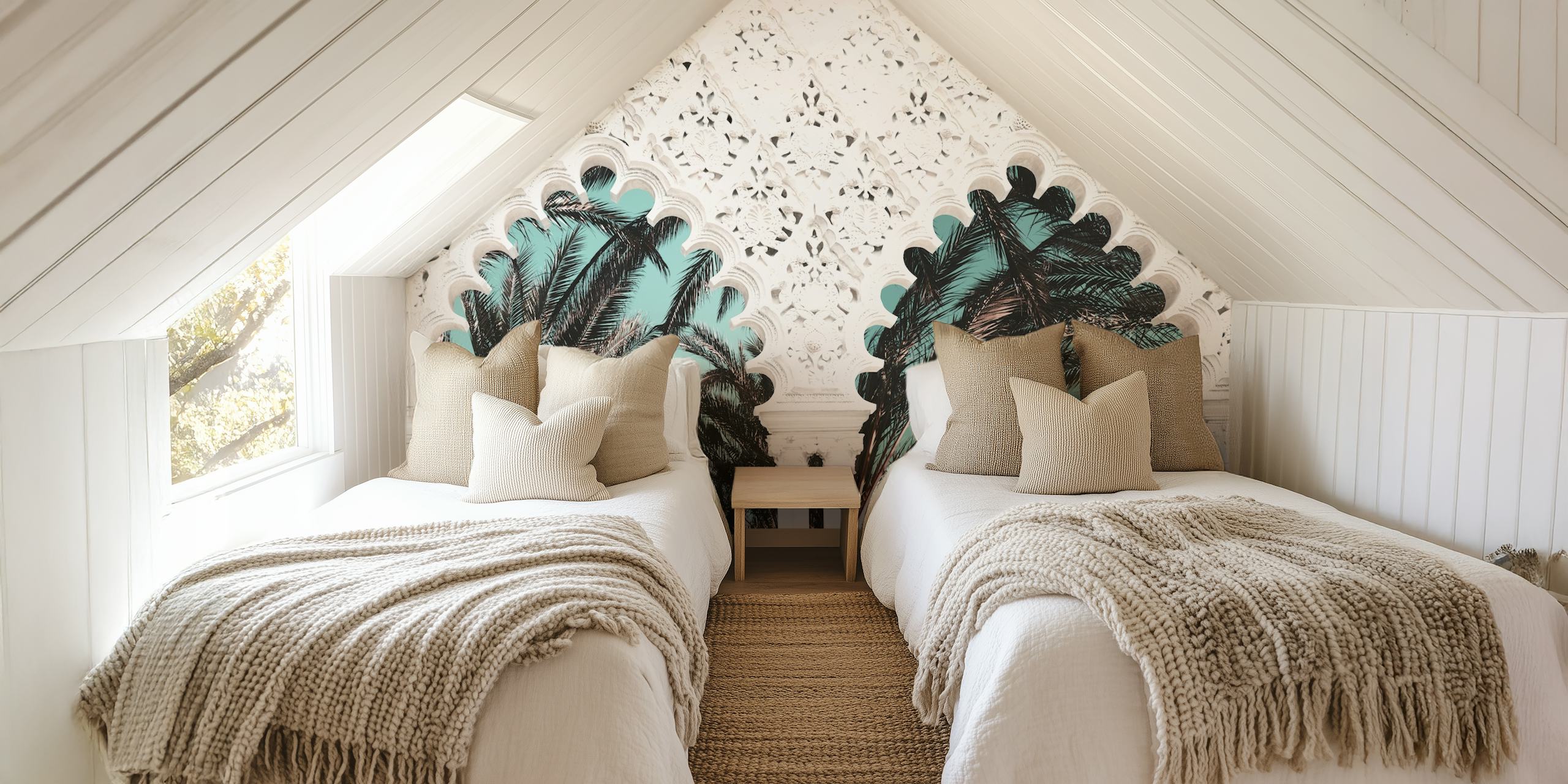 Palm Dream Arches 1 wallpaper in a room