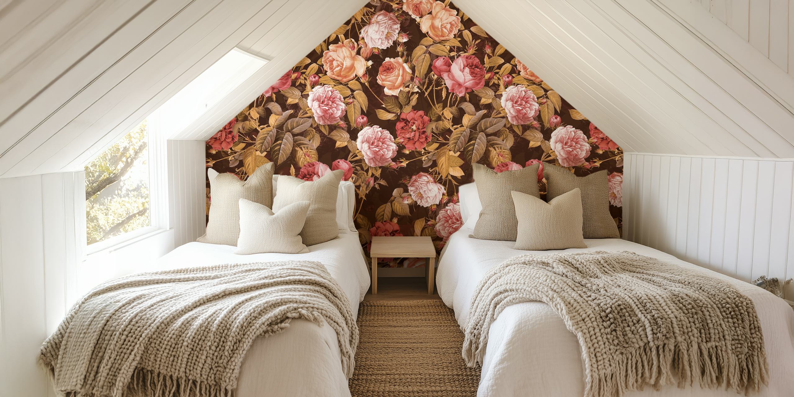 Floral wallpaper design with roses