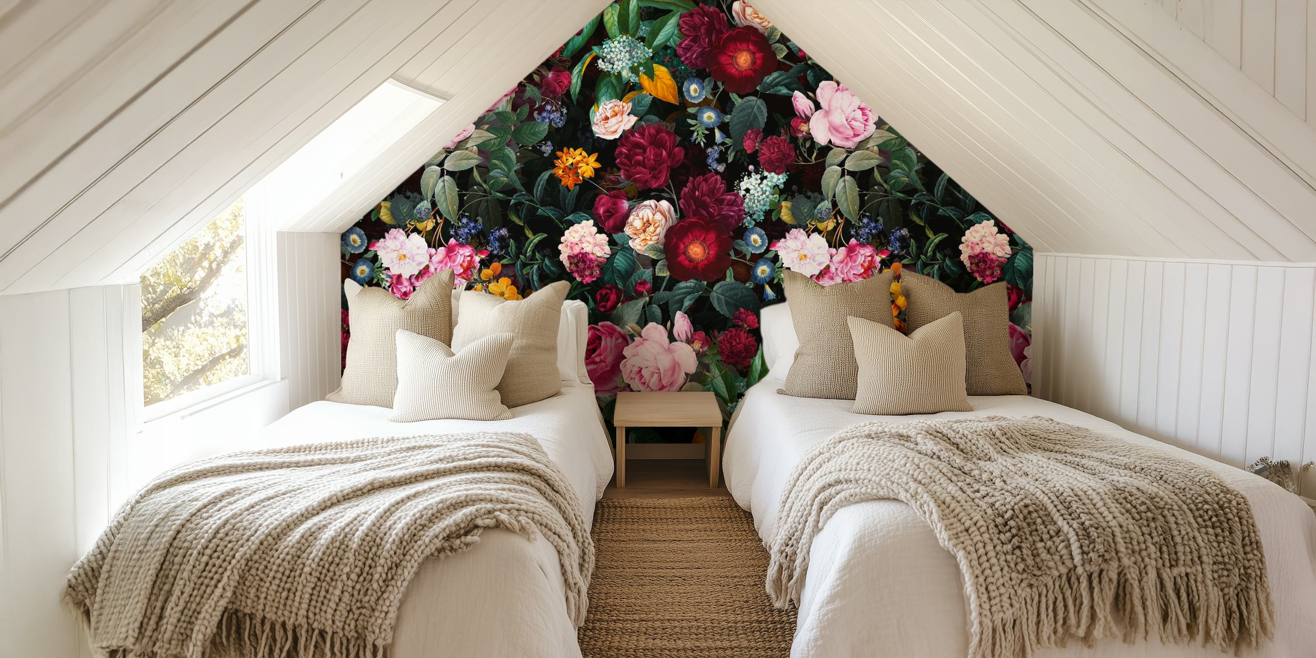 Witches Garden V floral wallpaper displayed in a room