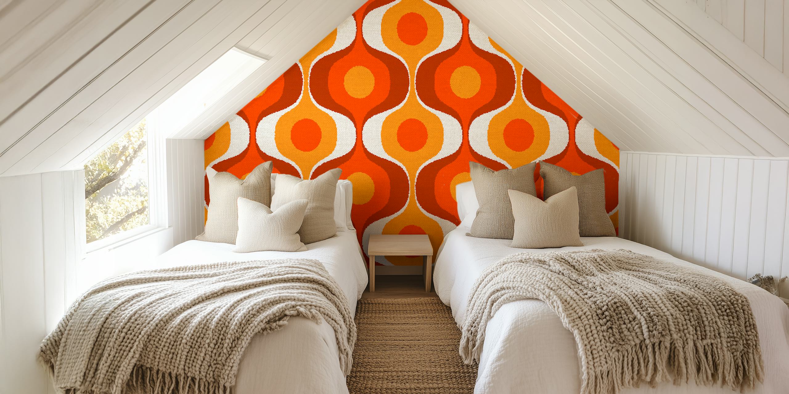 Fluffy 70s Groovy Retro wallpaper in a room