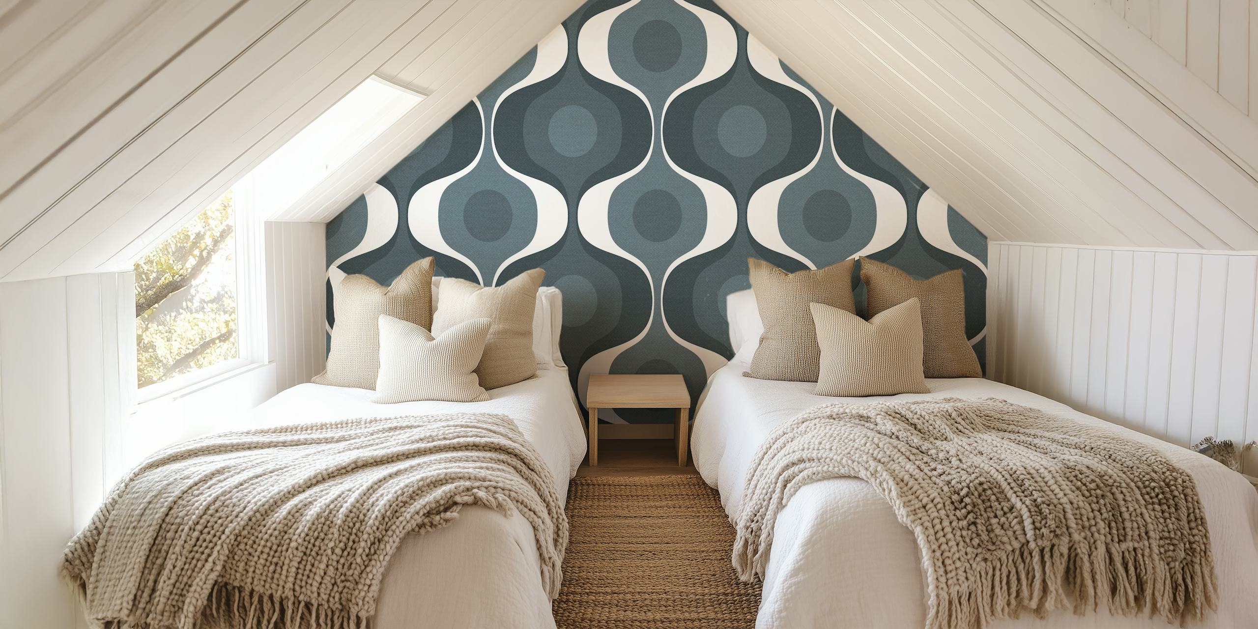 Neutral Retro 70s Luxury wallpaper in a room