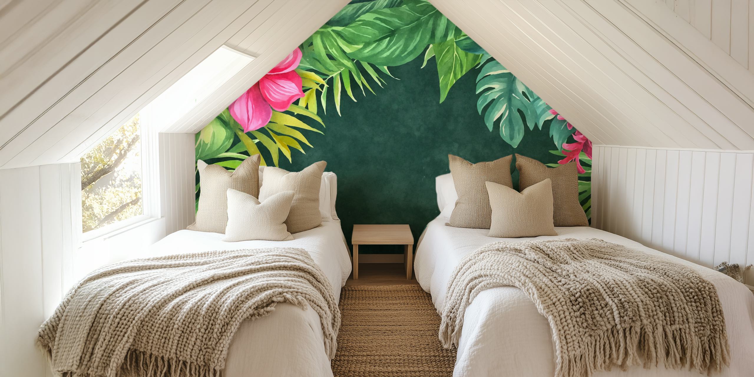 Lush Garden Reverie watercolor wallpaper design