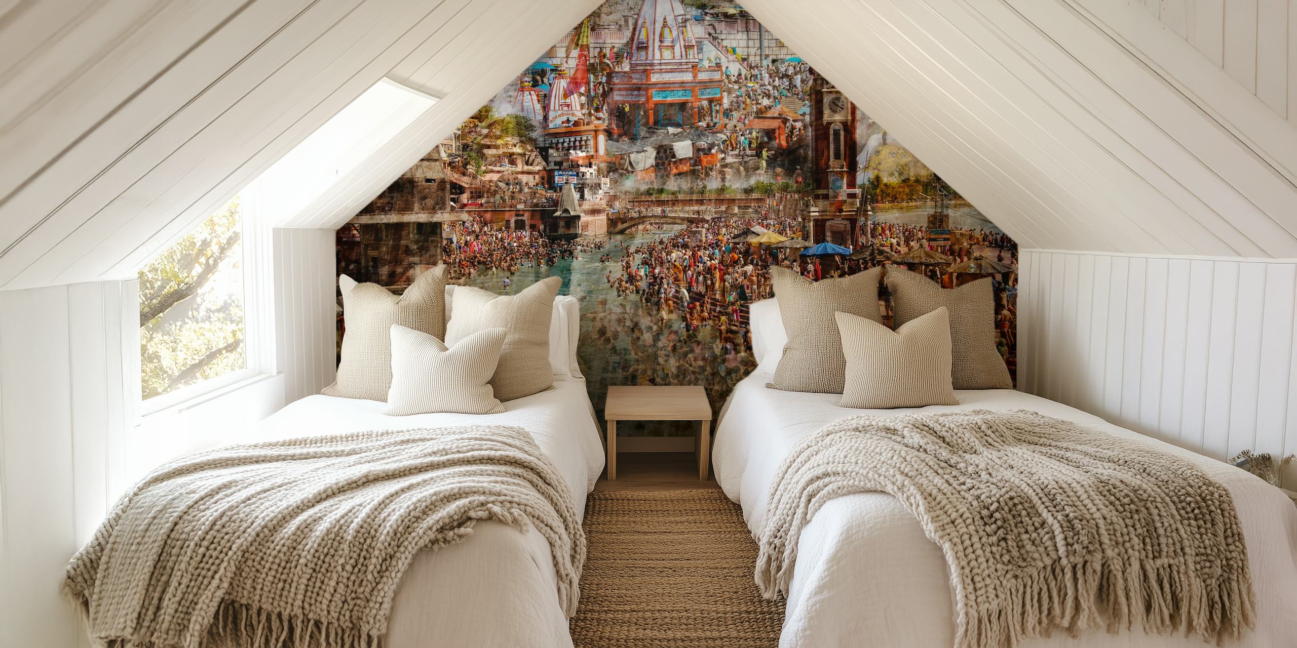 Holy India wallpaper in a vibrant room