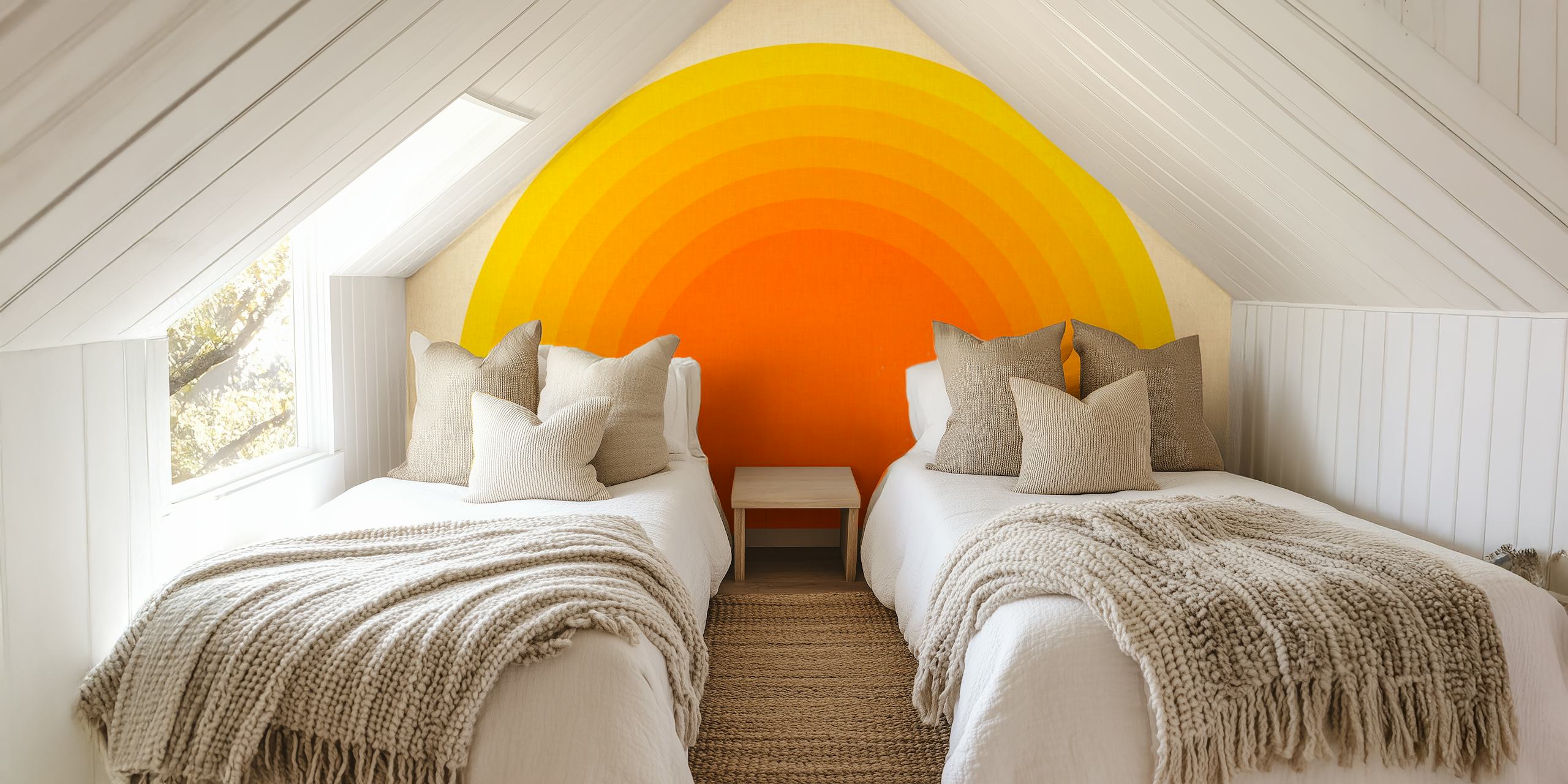 Abstrakt happy rising sun-design i romvisning