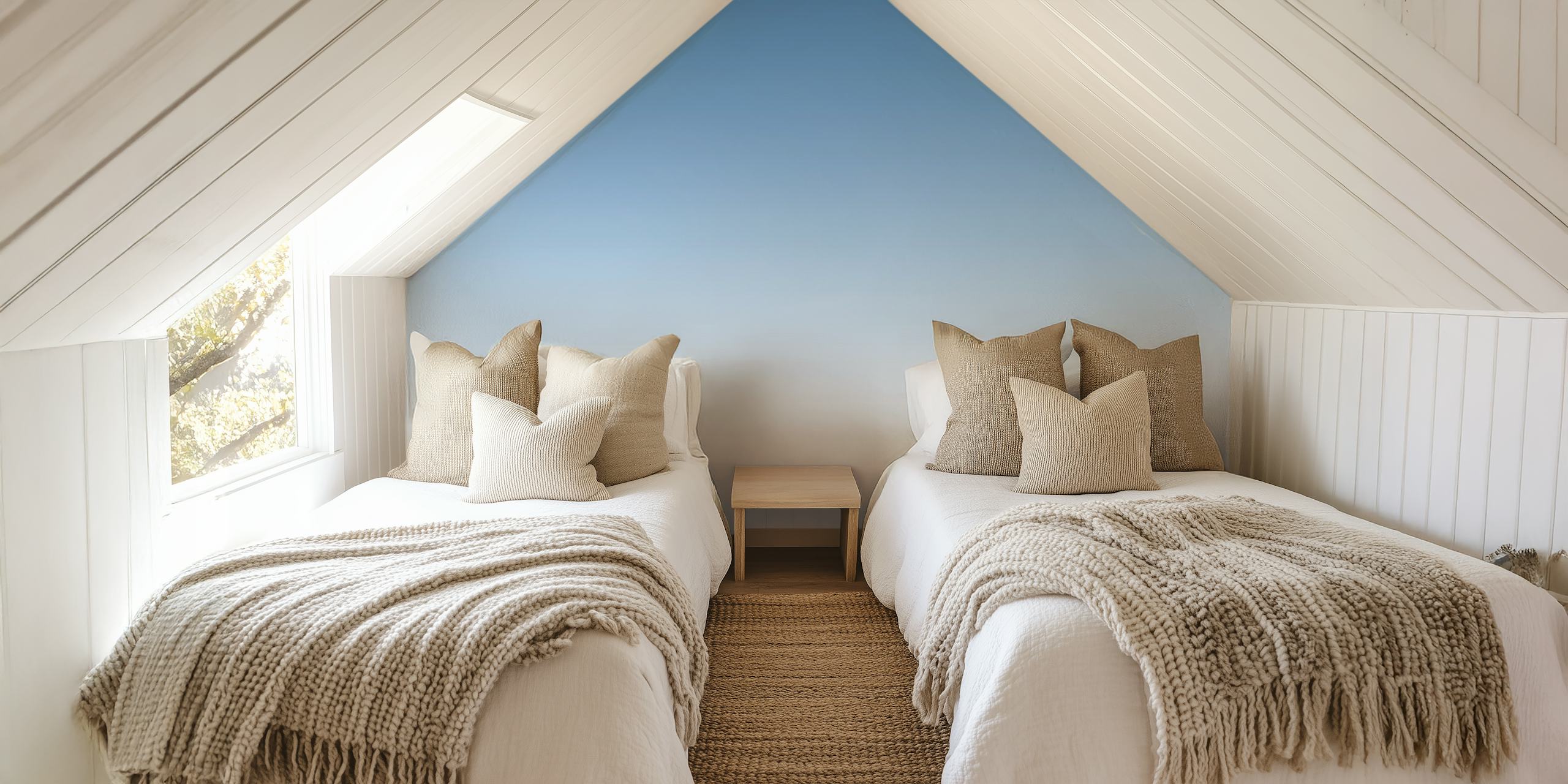 Serene blue gradient wall mural transitioning from light to navy blue