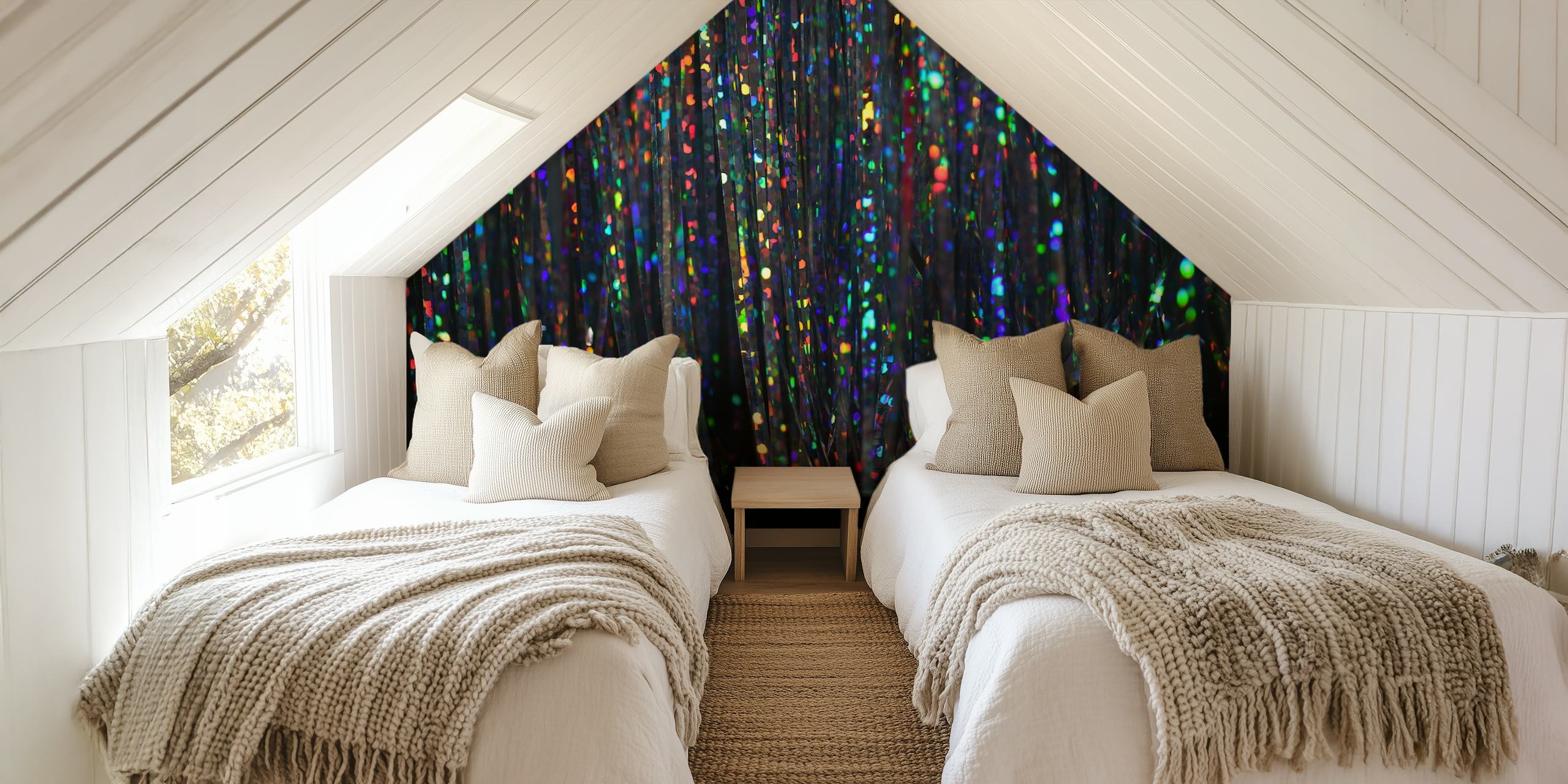 Holographic Tinsel Glam tapeta v pokoji