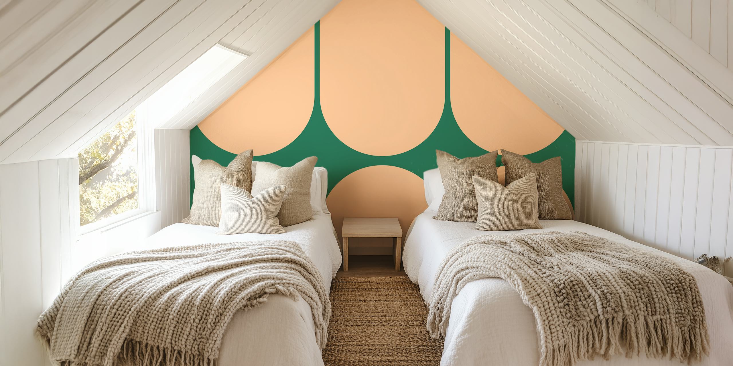 Mid-Century Bold Minimalist wallpaper in a room