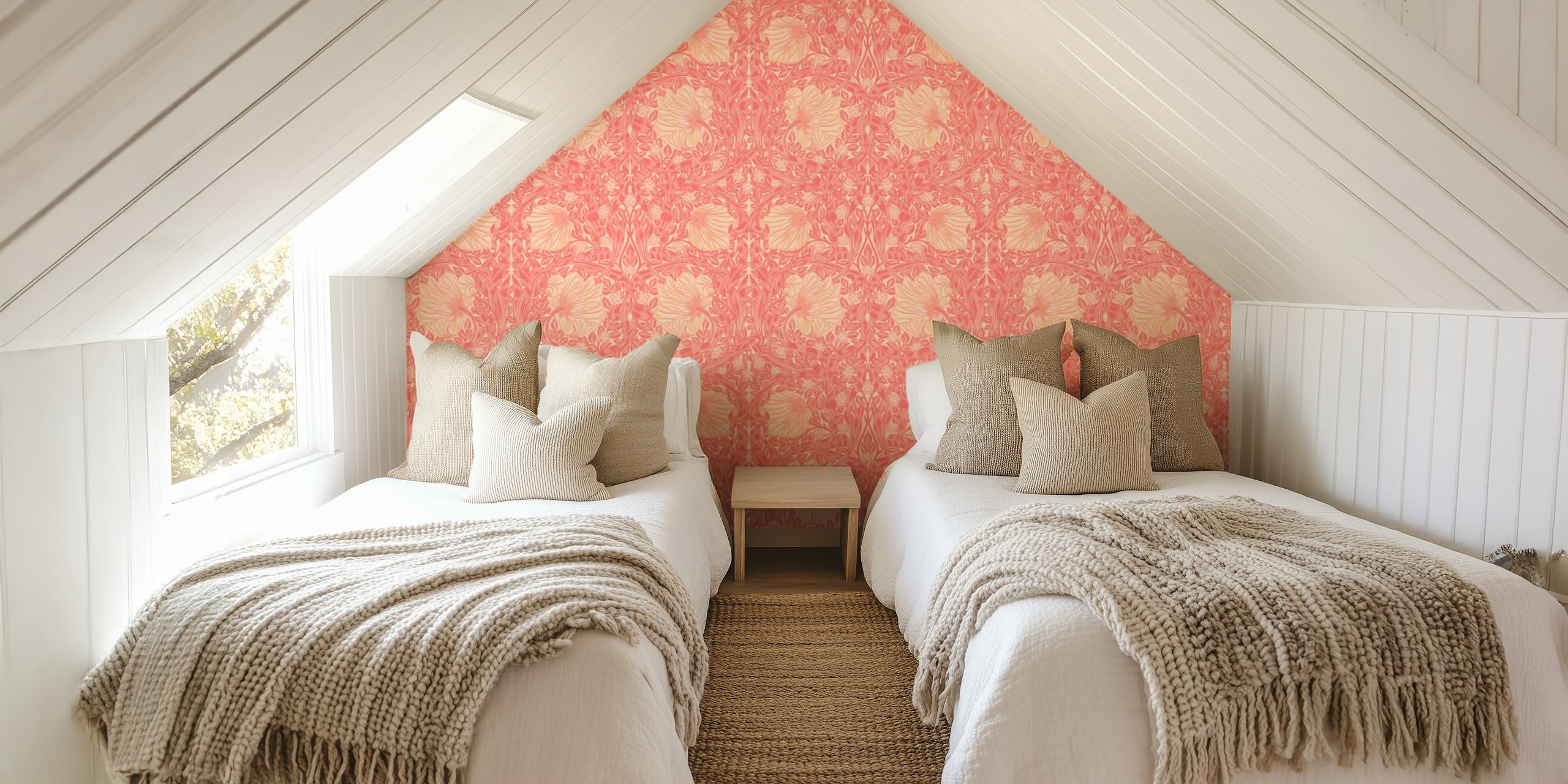 Papel pintado Peach Fuzz Pimpernel en una habitación