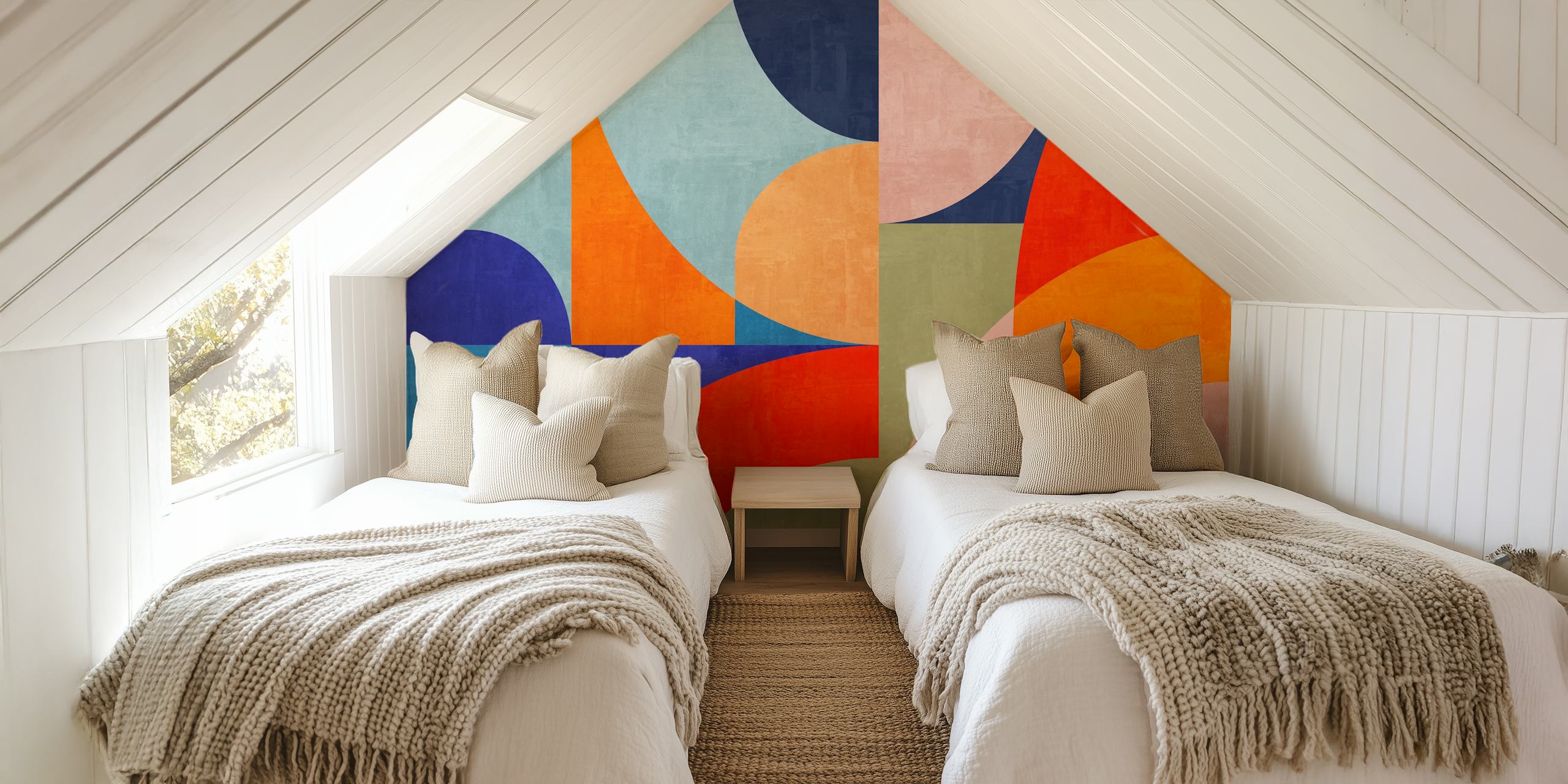 Semi Circles 16 wallpaper design in a room