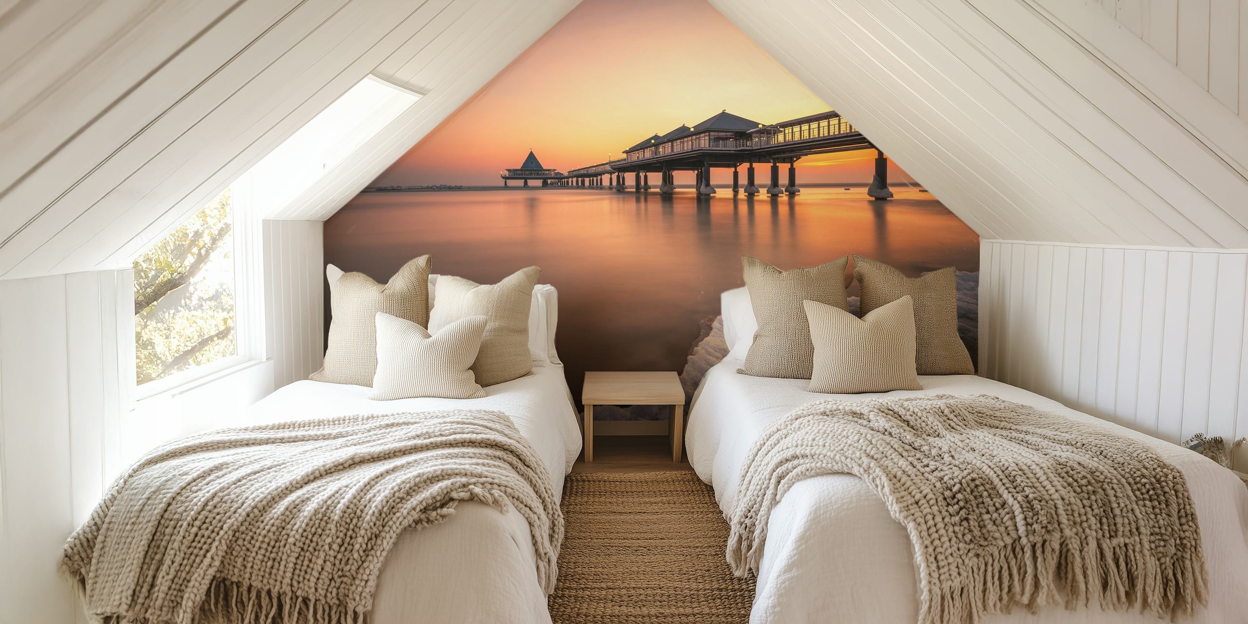 Ice Age wall mural with a frozen landscape and sunrise