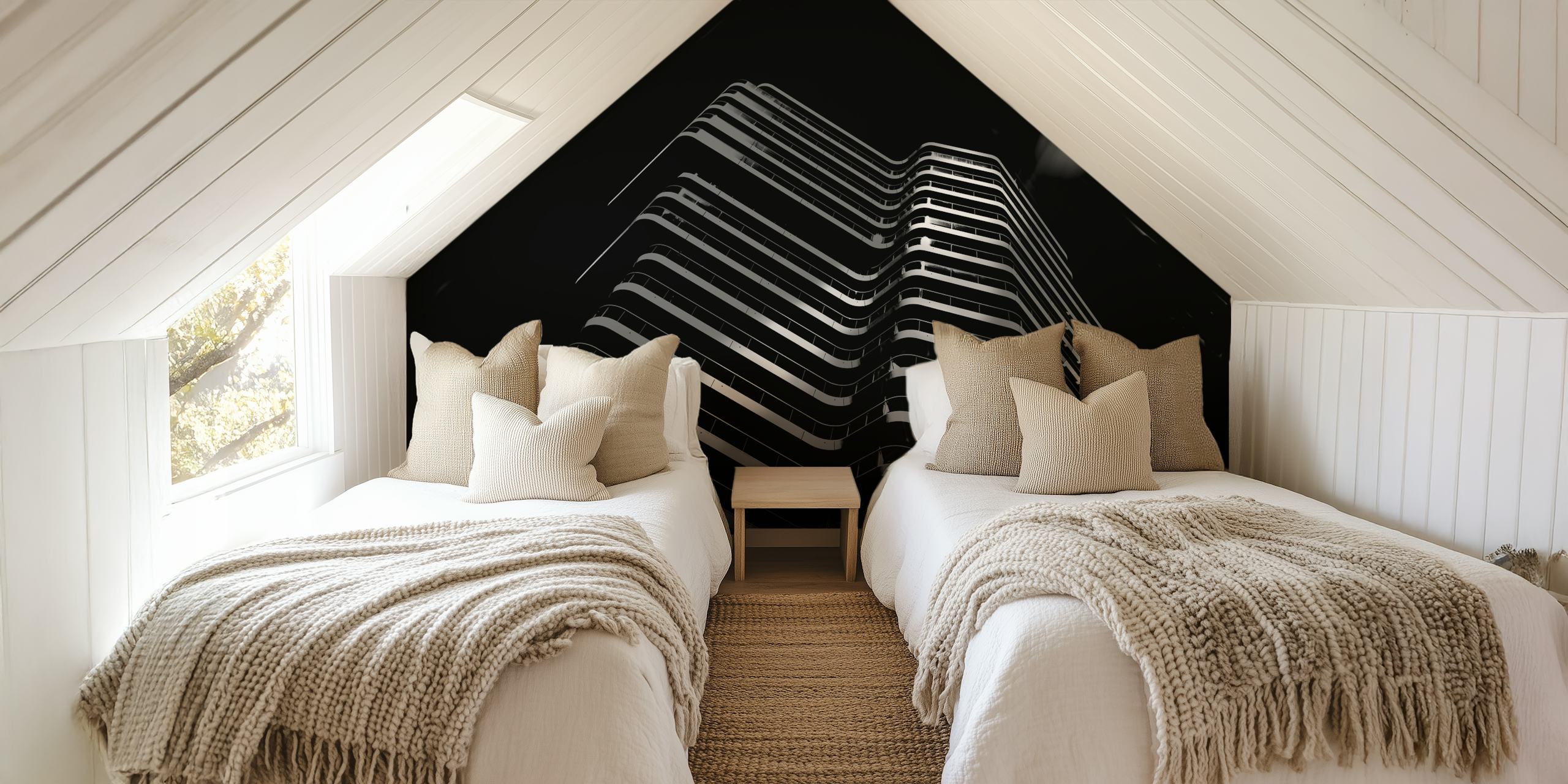 Black and white geometric patterns wallpaper
