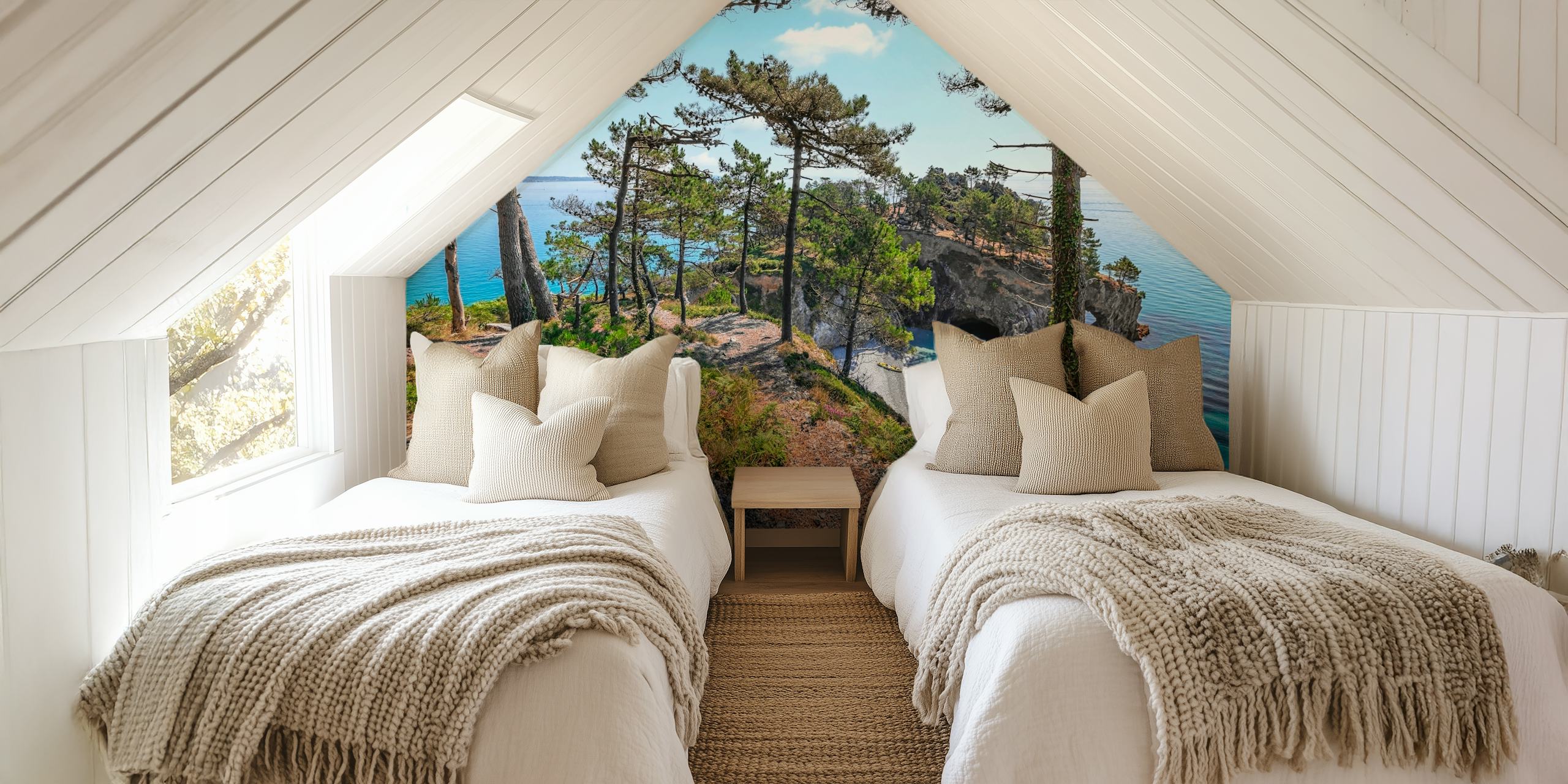 Design della carta da parati Crozon in una stanza luminosa