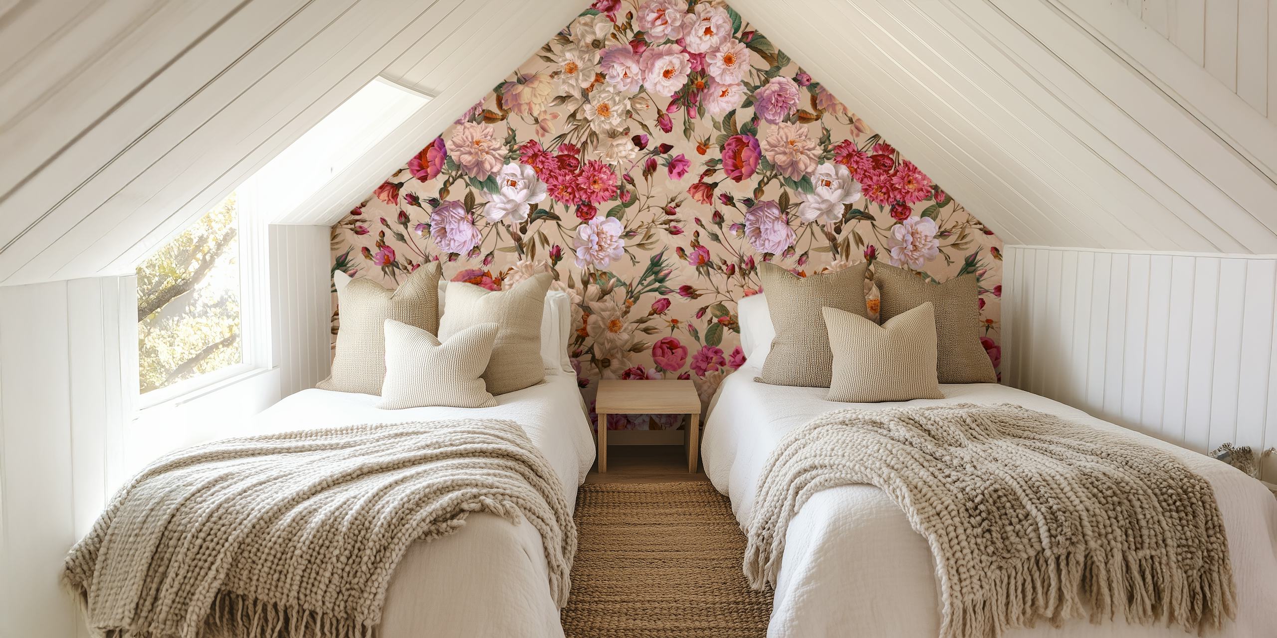Papier peint floral Rose Garden XII dans une pièce