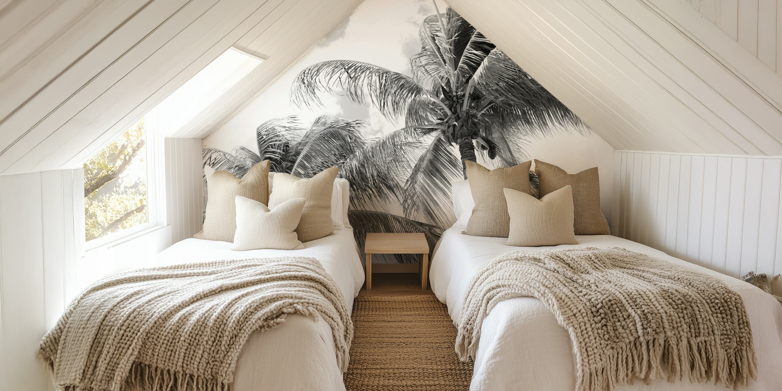 Tropical palm wallpaper design