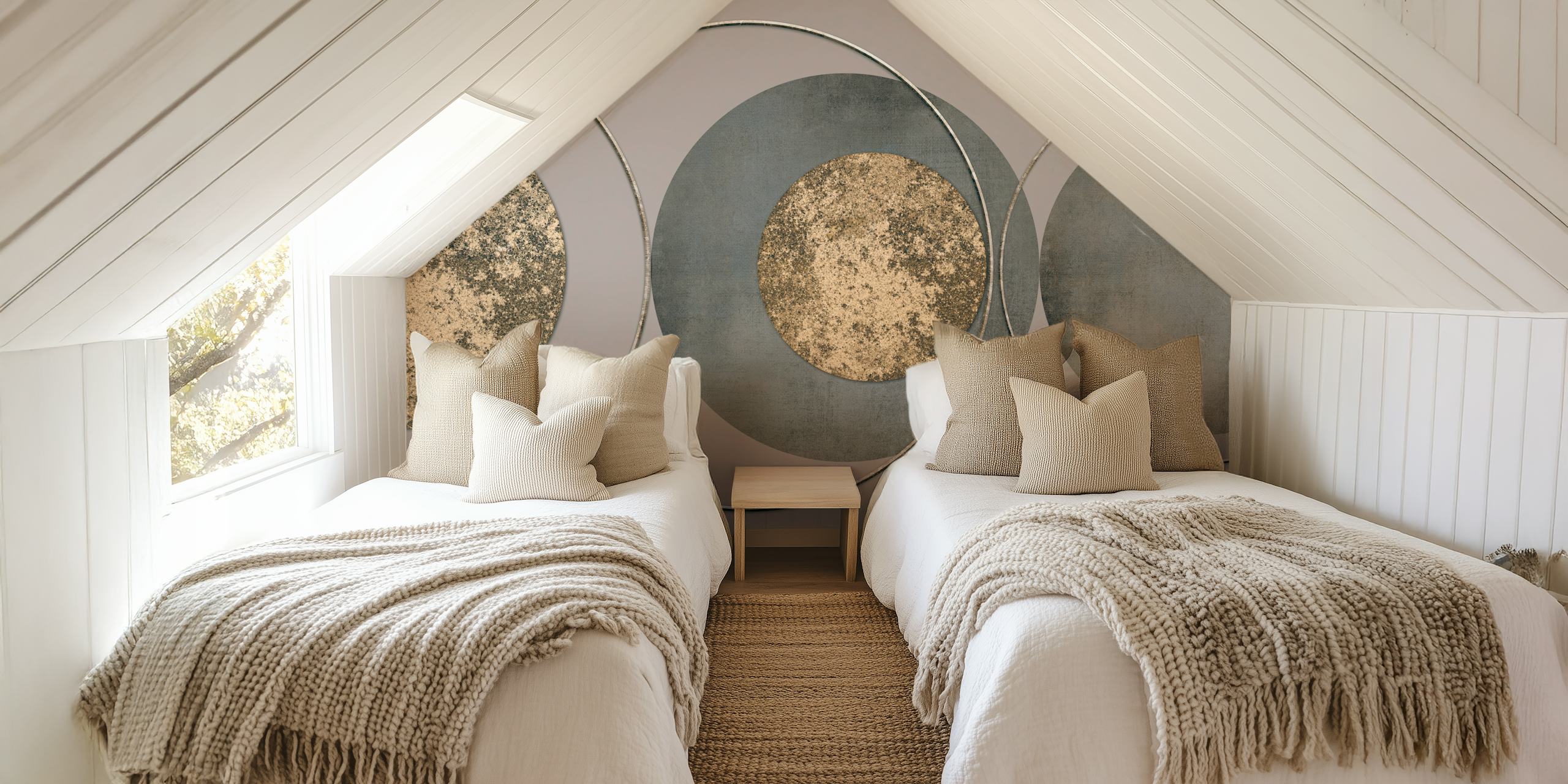 Mid Century De Luxe Modern Geometry wallpaper in a room