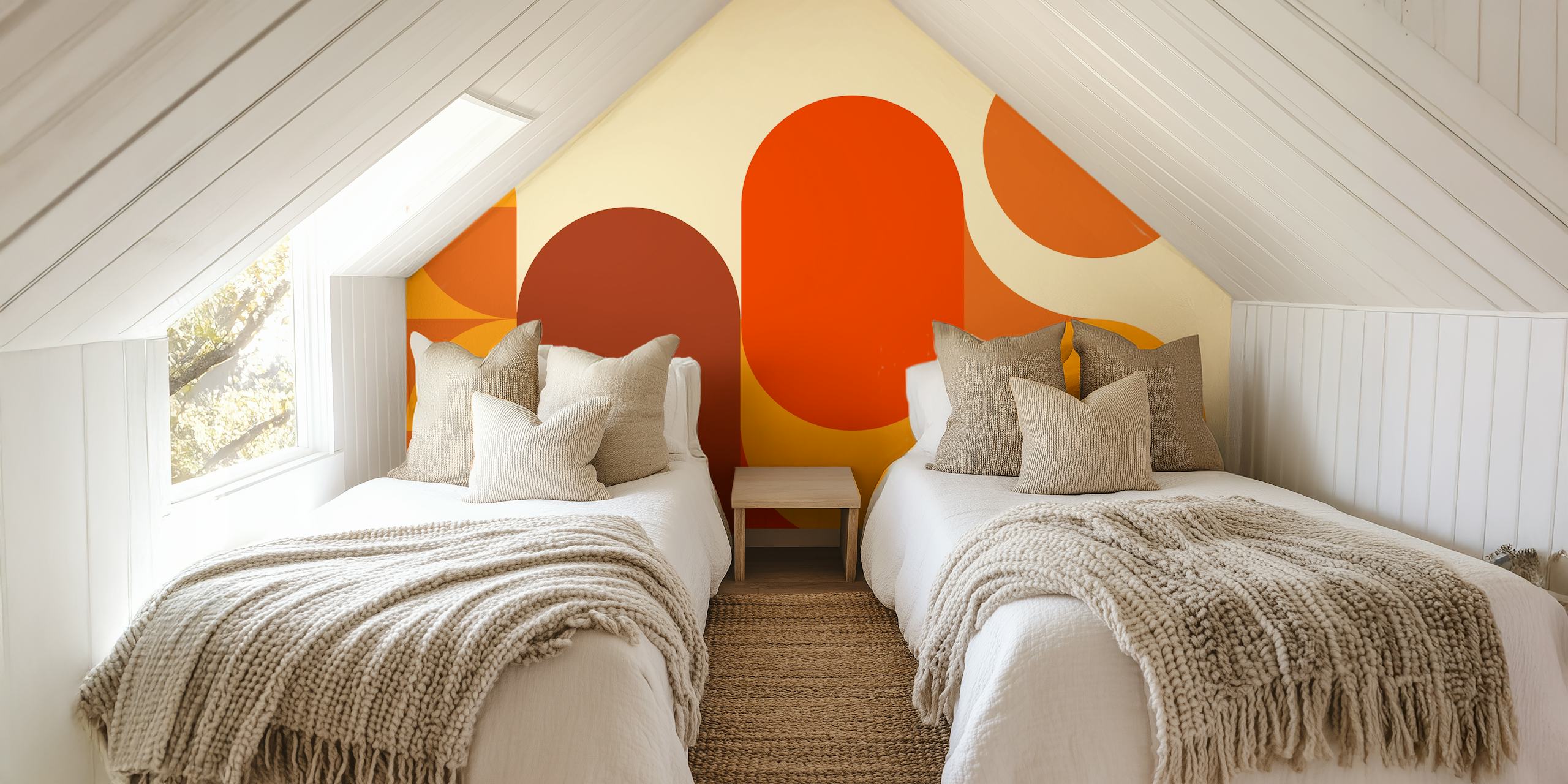 Large Retro Seventies Circles tapet i et rom