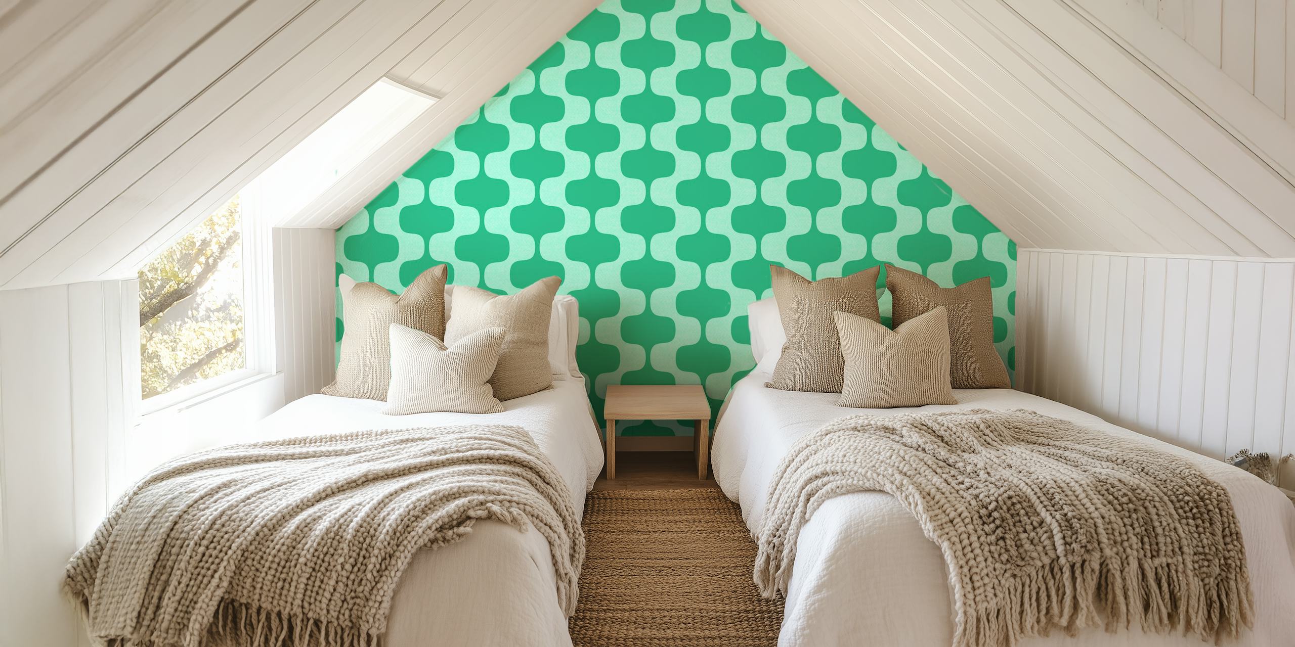 Spring Love Seaweed wallpaper in a room
