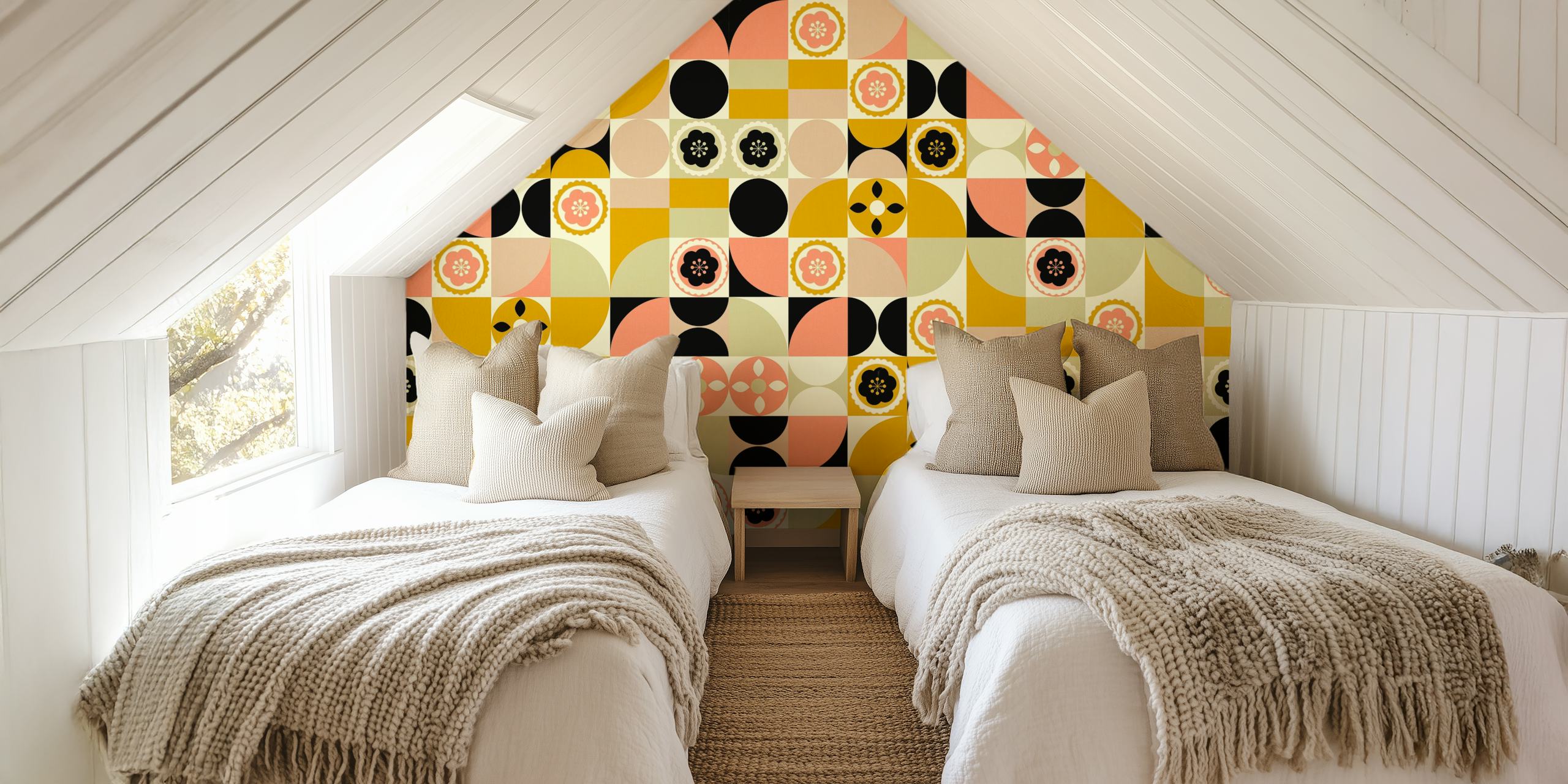 Contemporary Floral Bauhaus tapetdesign