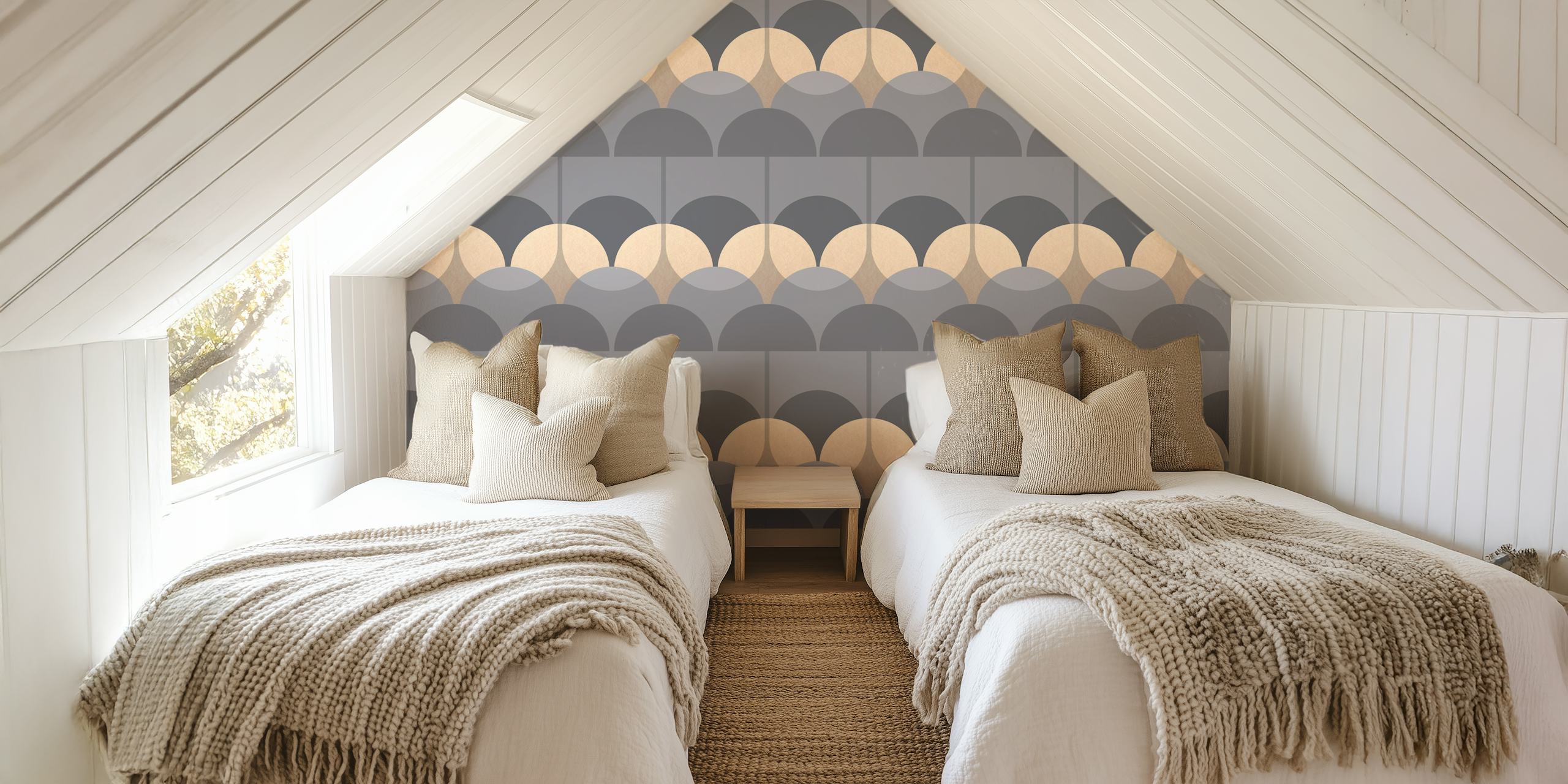 Modern Retro Art Neutral pattern in a furnished room