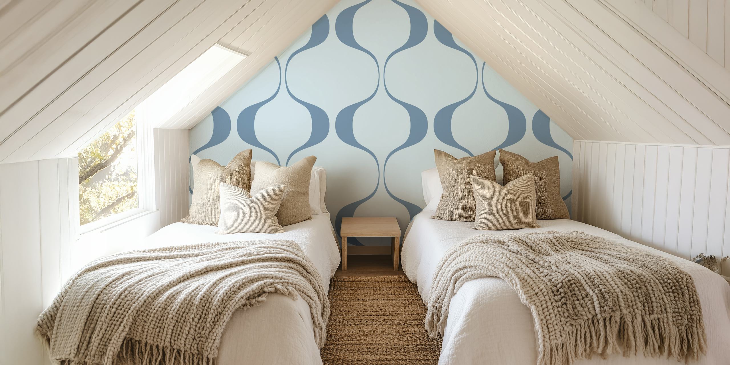 Peaceful Waves wallpaper in a room setting