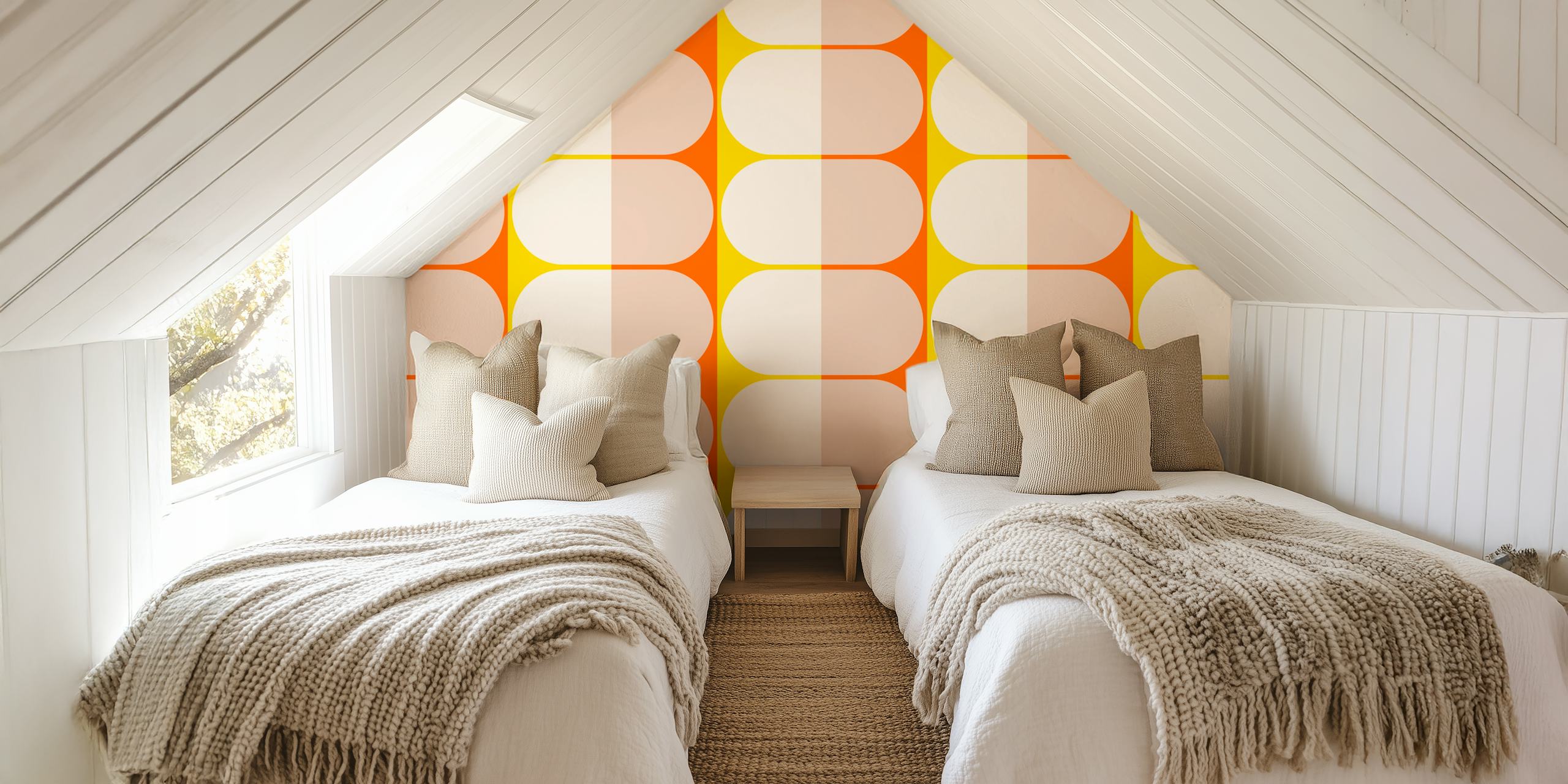 Carta da parati Sunny Bauhaus Organic in una stanza