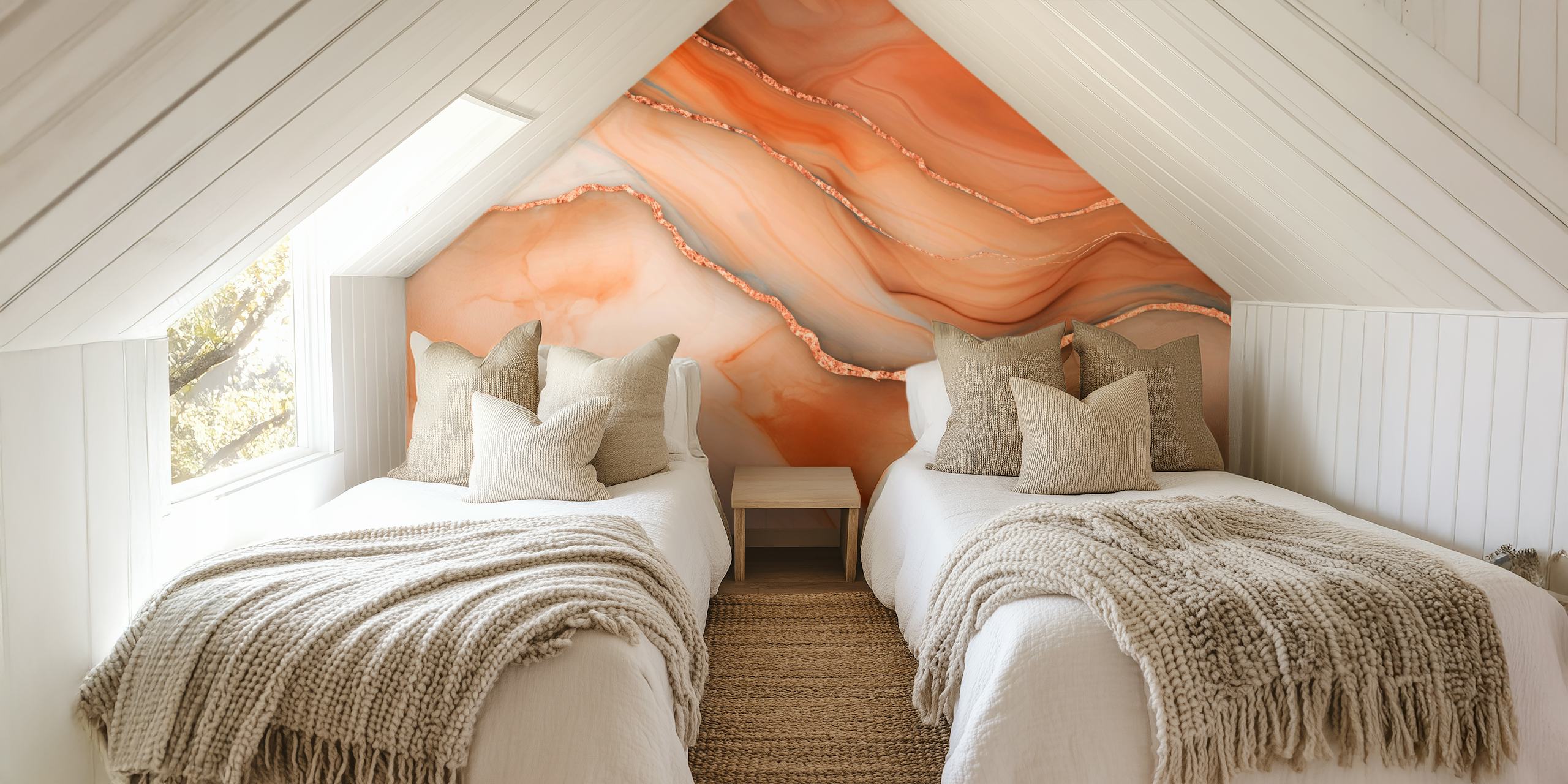 Precious Marble Elegance Peach Orange en una habitación