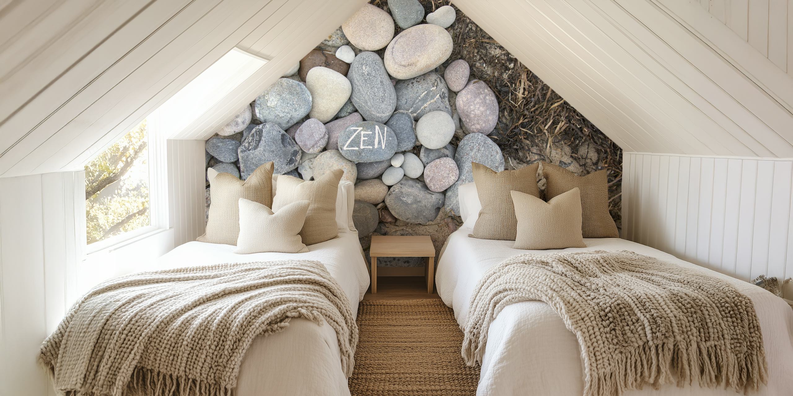 Zen Pebble Beah wallpaper in een kamer