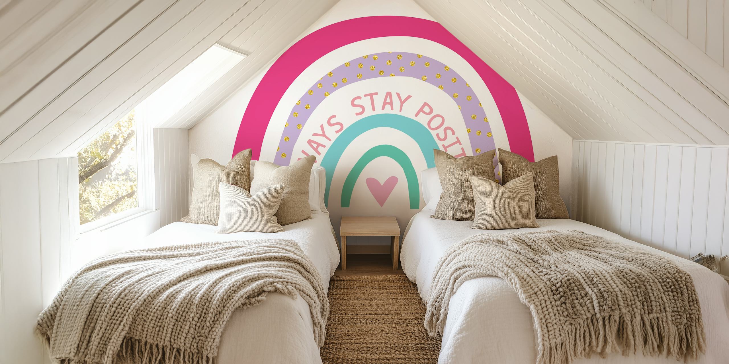 Positive Rainbow wallpaper in a room