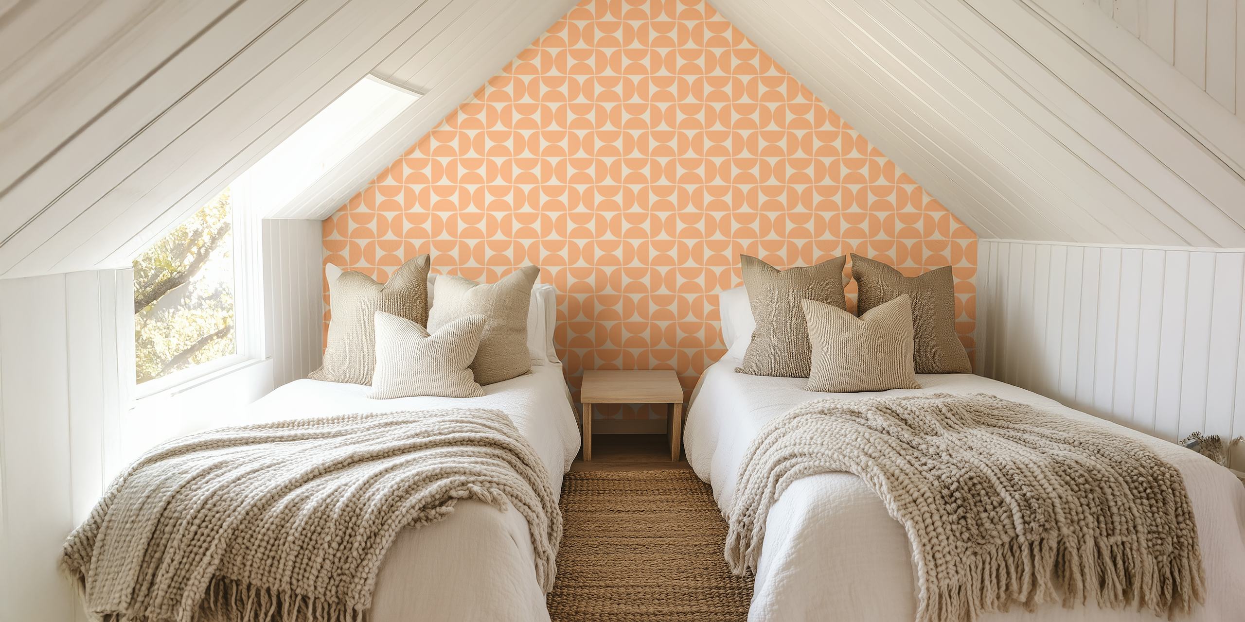Mid-Century Modern wallpaper i ett rum
