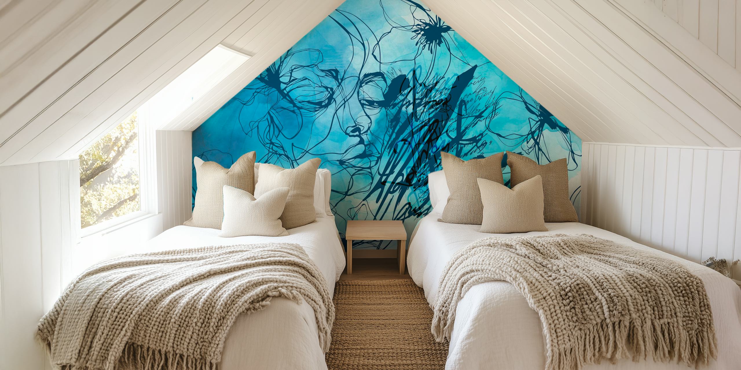 Sapphire Serenity Portrait wallpaper in a room