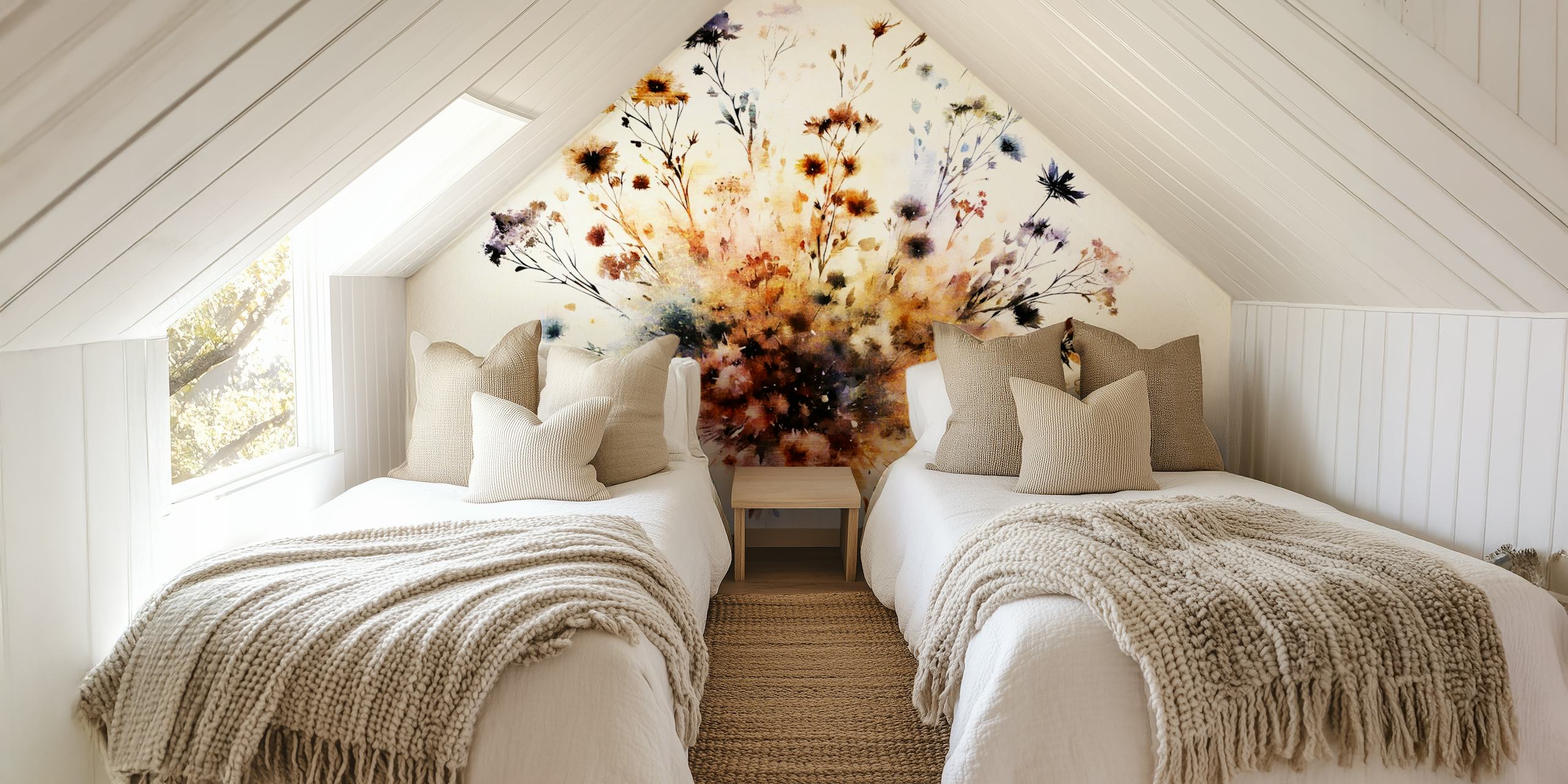 Papel de parede com design de Autumn Flora Burst