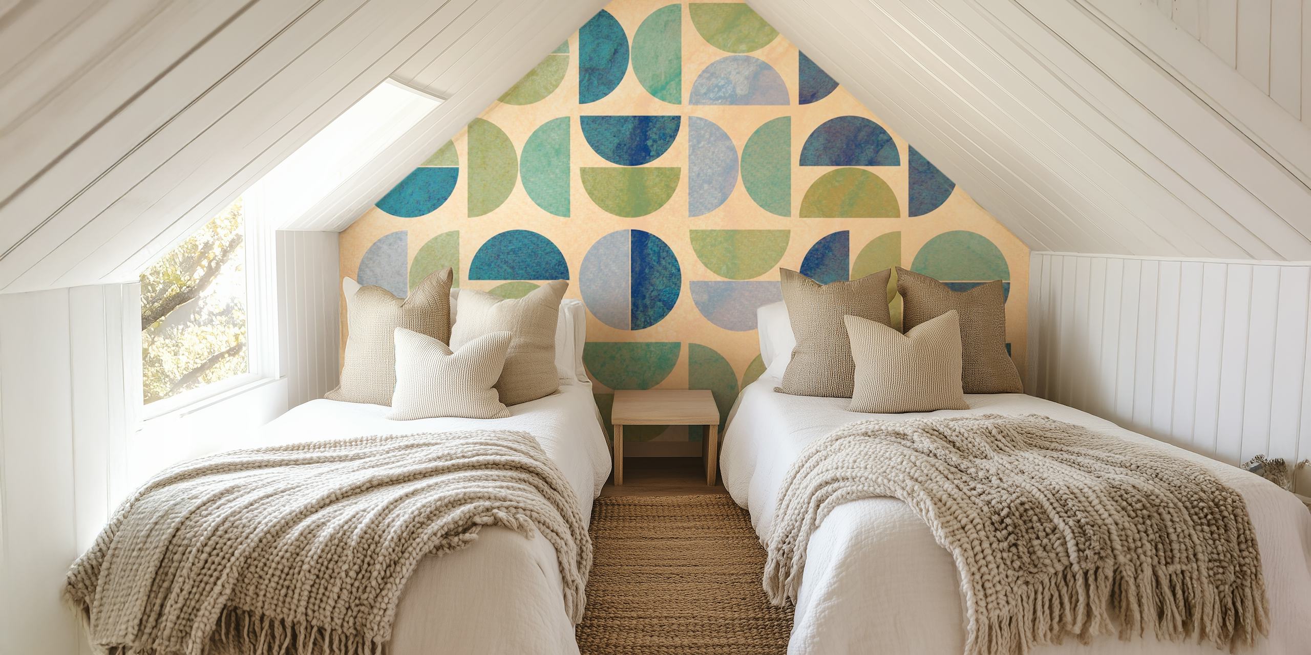 Vintage geometric decor tapetdesign