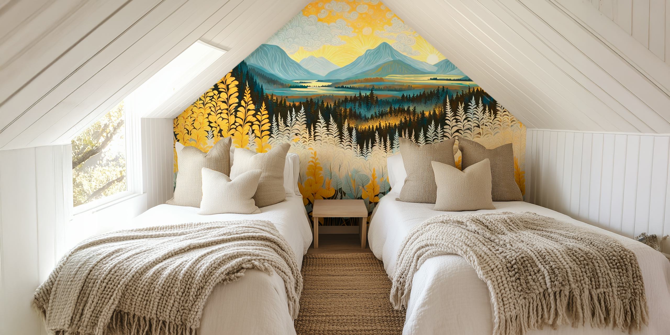 Mountain Dawn Vista tapet i ett rum