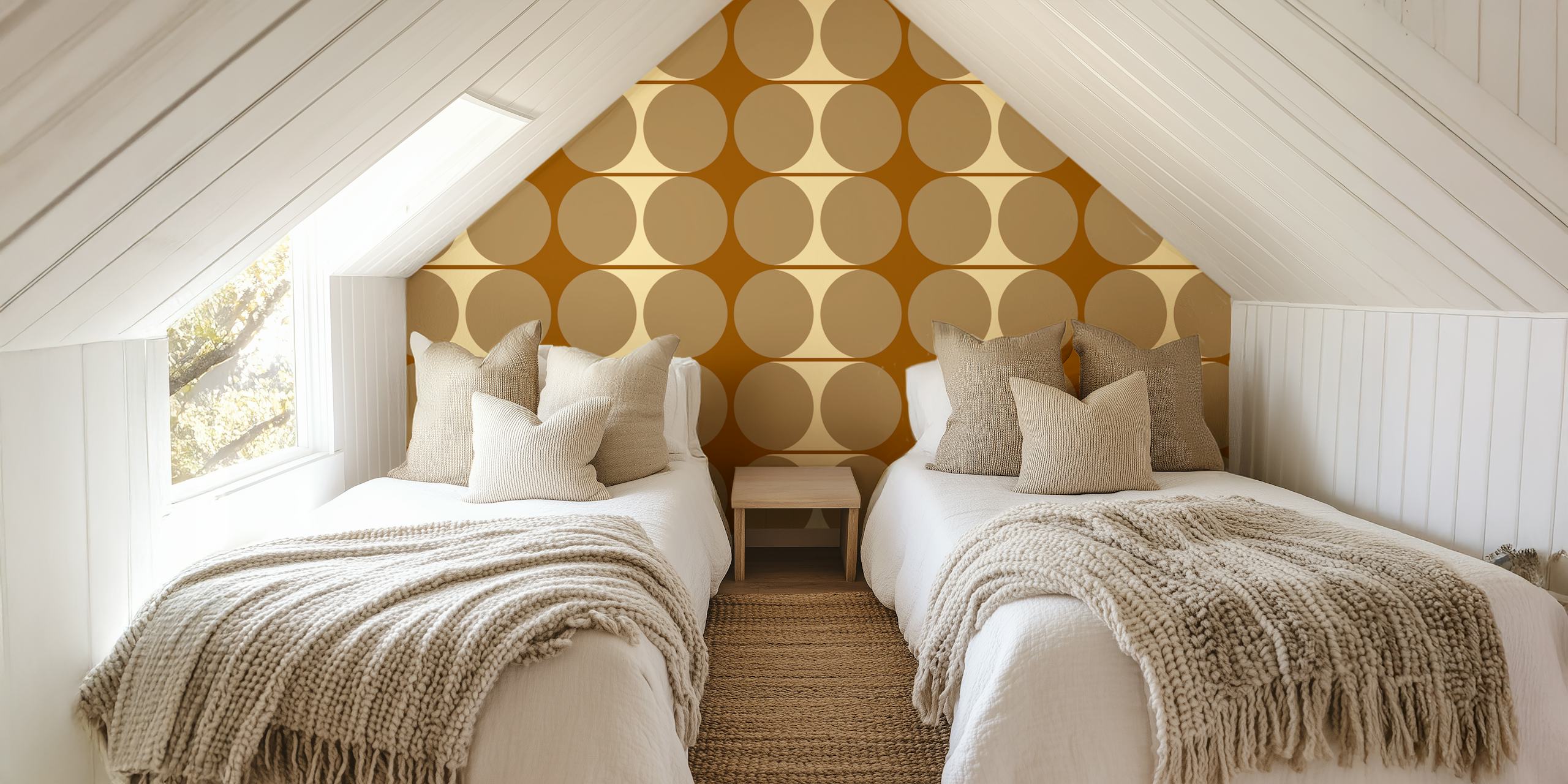 Papel tapiz Retro Spheres en un entorno de habitación