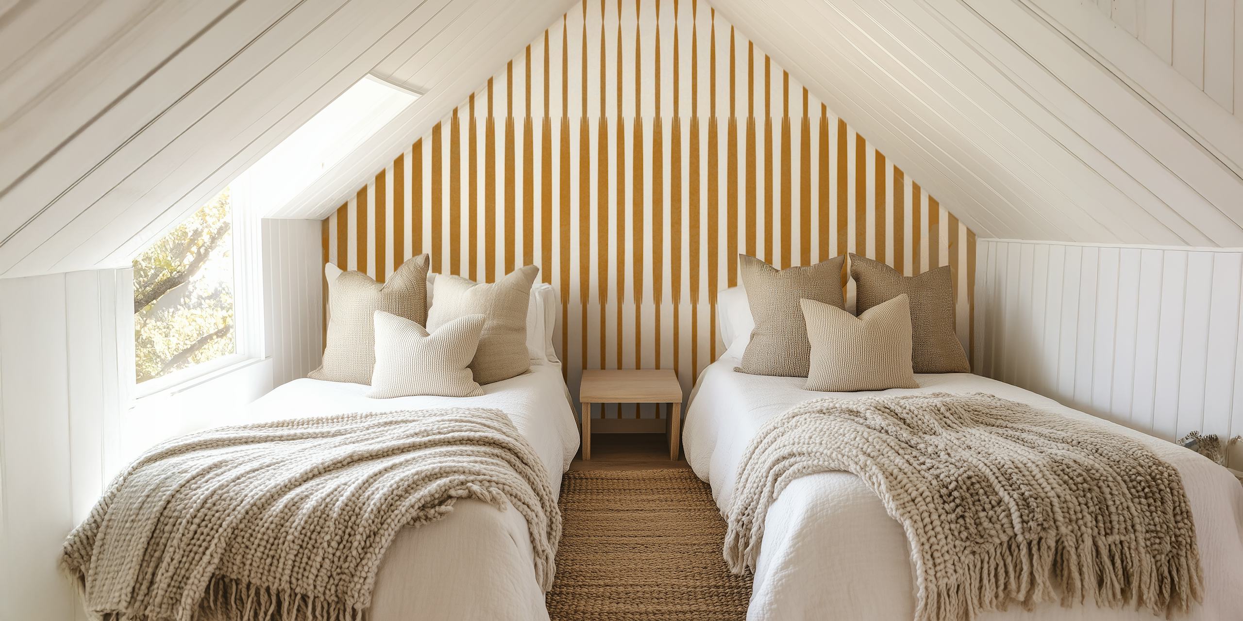 Earthy Japandi Minimalist wallpaper in a room