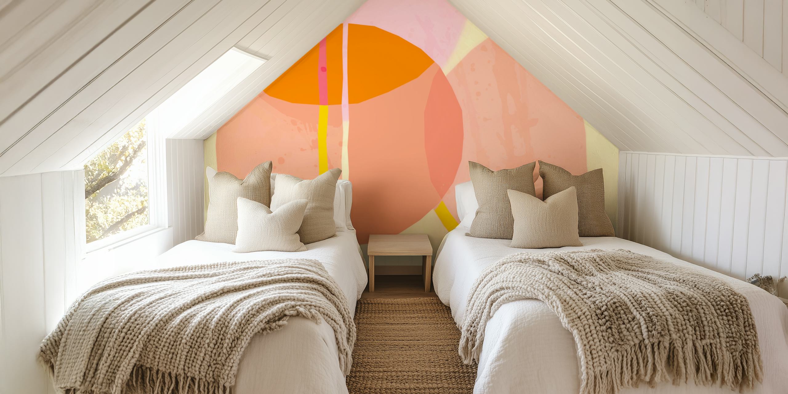 Rounded Geometry Pastels tapetti huoneessa