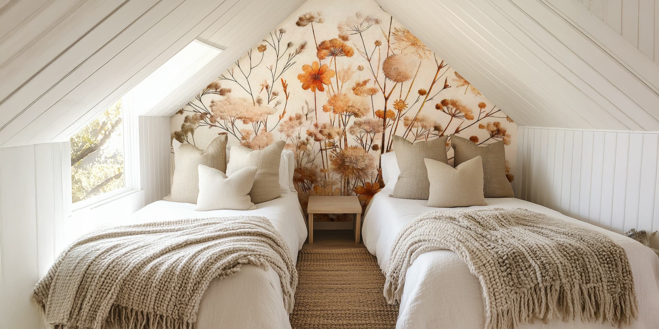 Dried flowers in neutral colors wallpaper