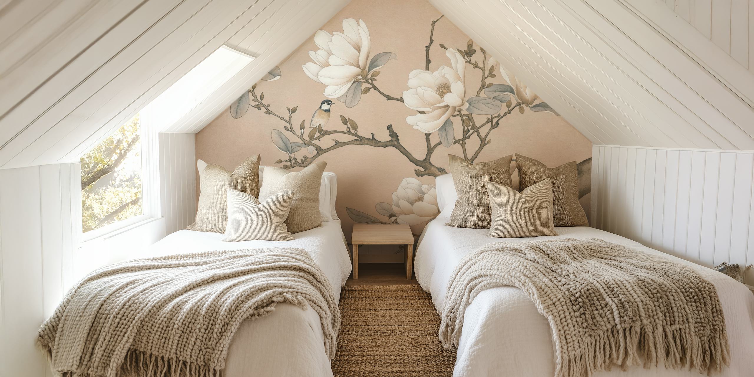 Design tapety Vintage Magnolia Bird Chinoiserie