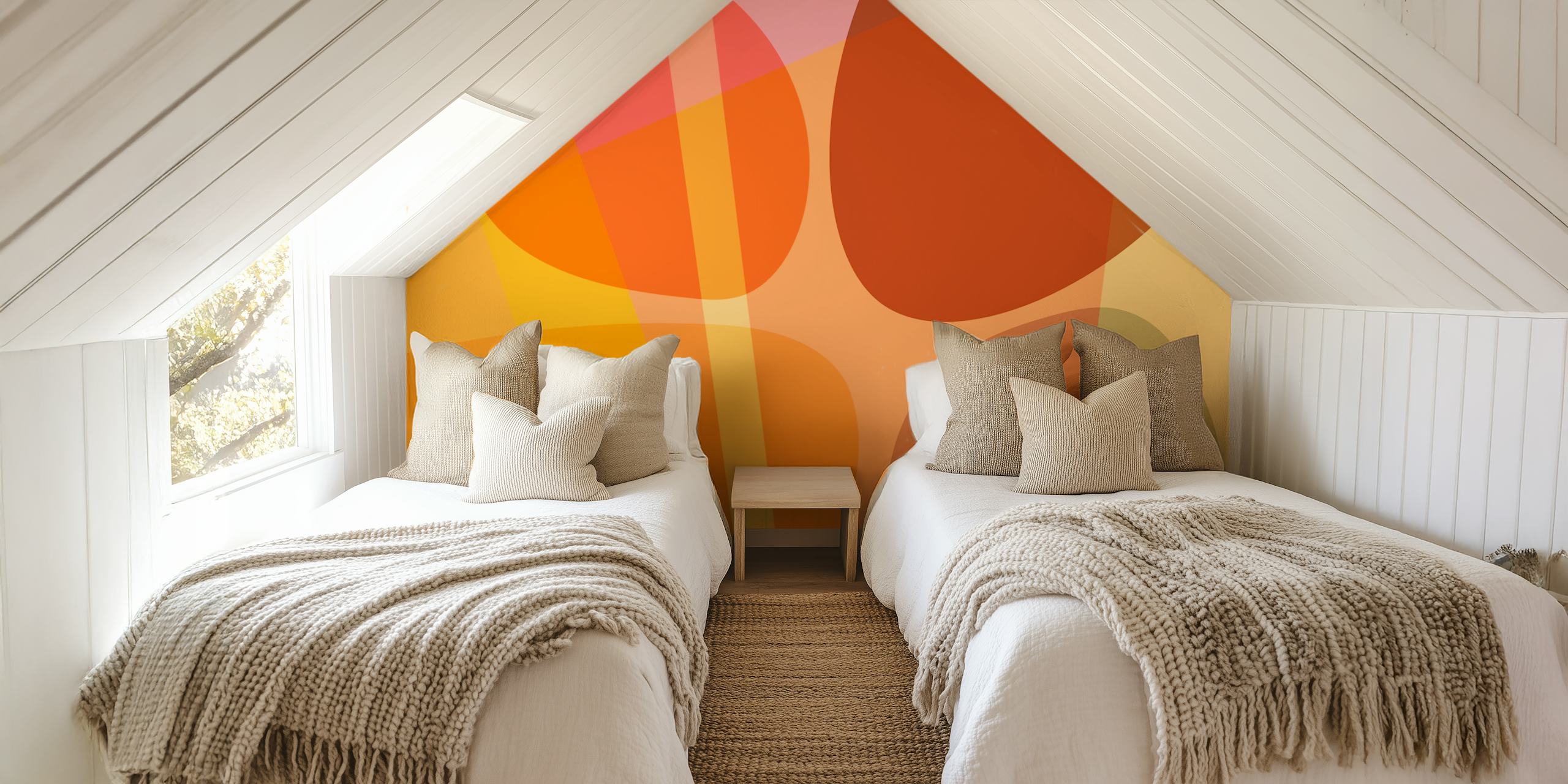 Elegant Sunset Curves tapet i et rom