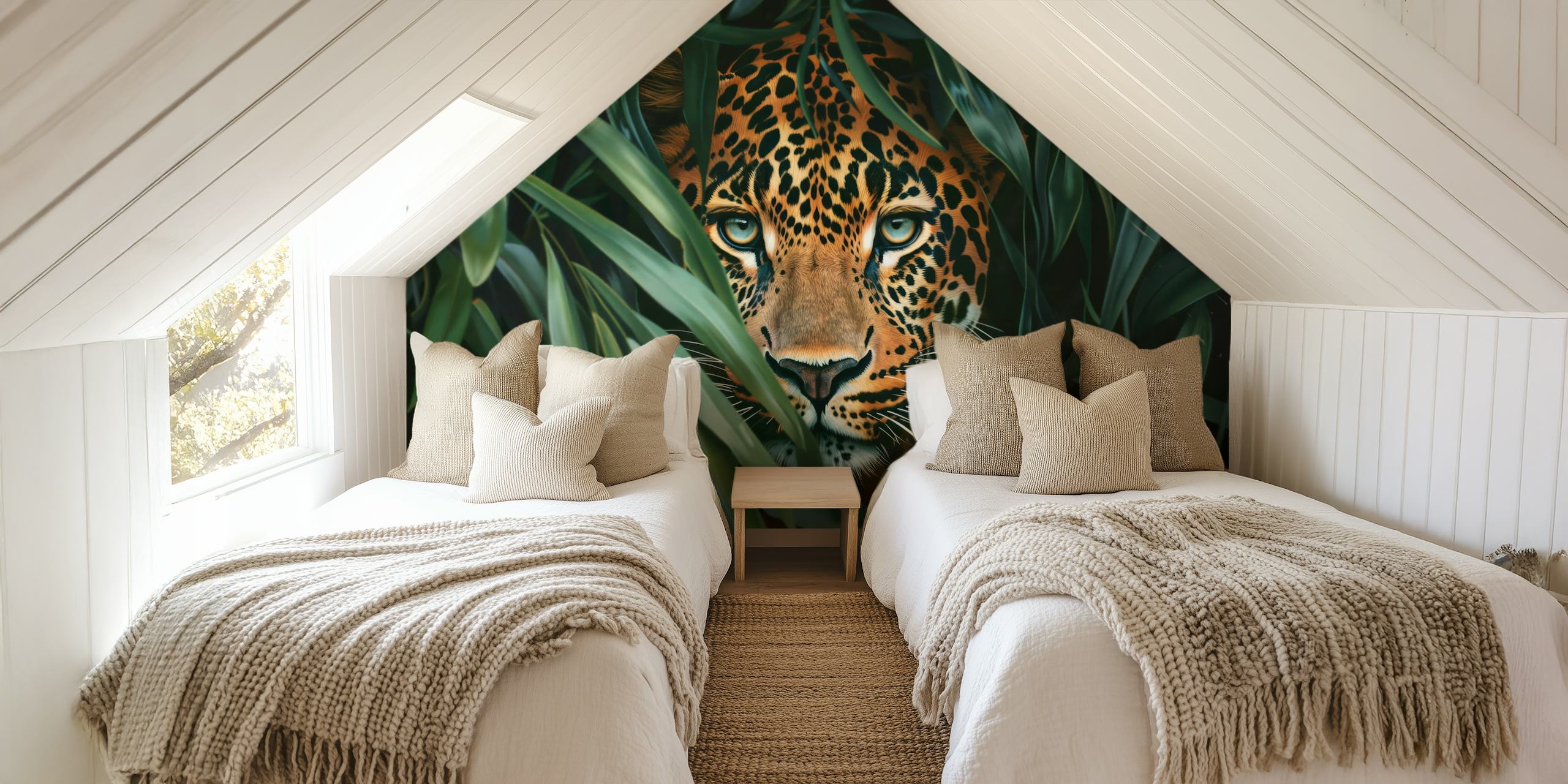 Wild Cheetah Jungle Gaze tapet i et rom