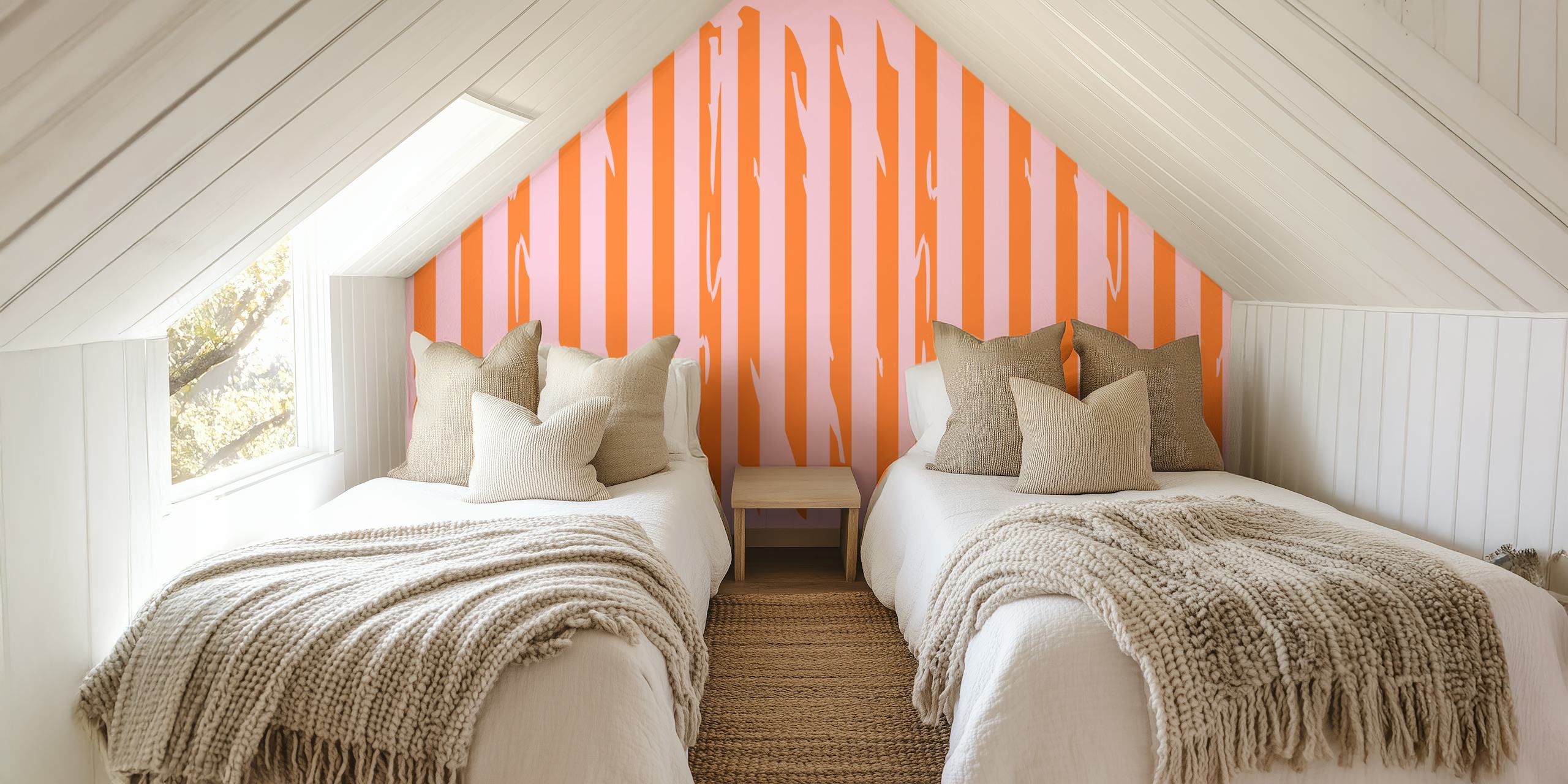 Urban Stripes Chic wallpaper design in a room