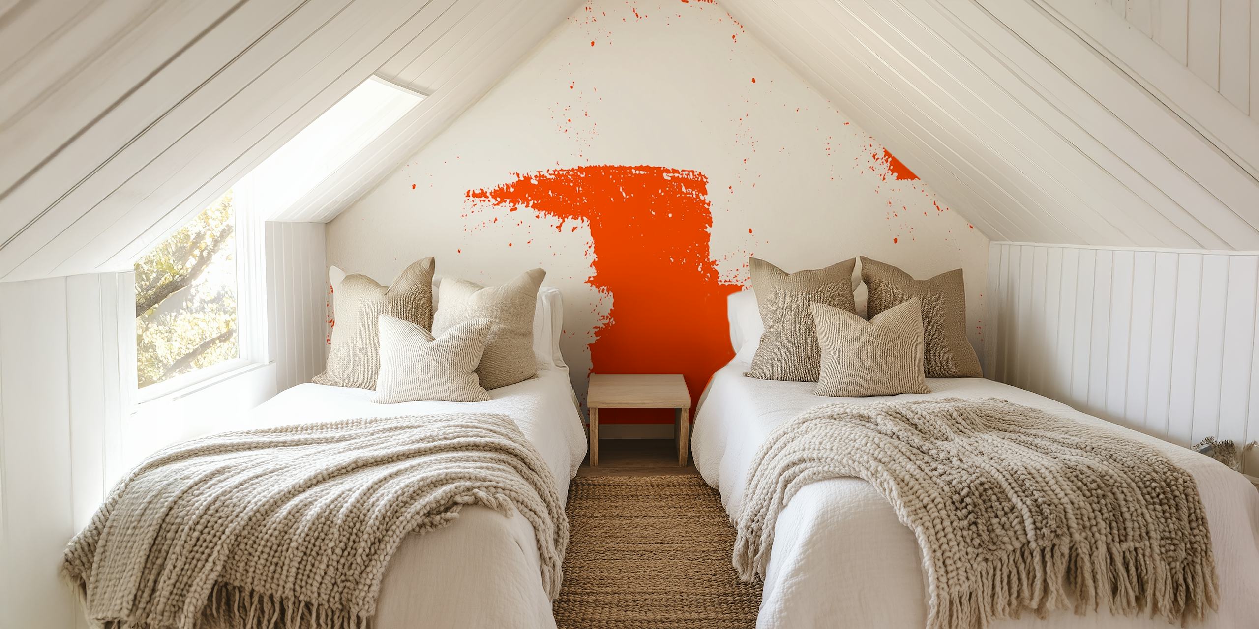 Rustic Terra Textures wallpaper displayed in a room